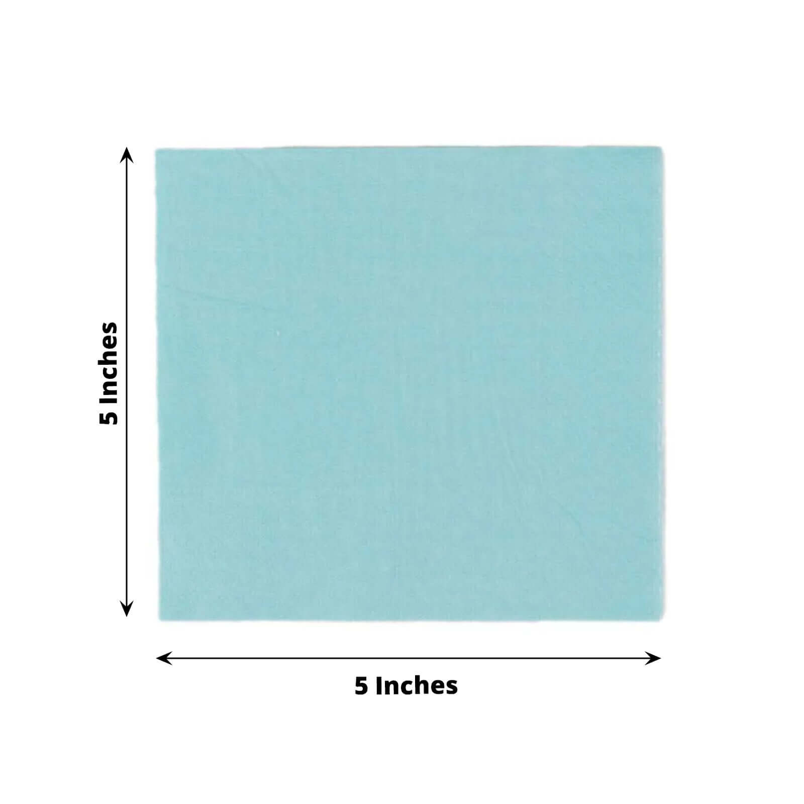 50-Pack Paper Beverage Napkins Blue - 2 Ply Disposable Soft 18GSM Cocktail Napkins 5"x5"