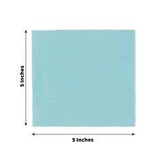 50-Pack Paper Beverage Napkins Blue - 2 Ply Disposable Soft 18GSM Cocktail Napkins 5"x5"