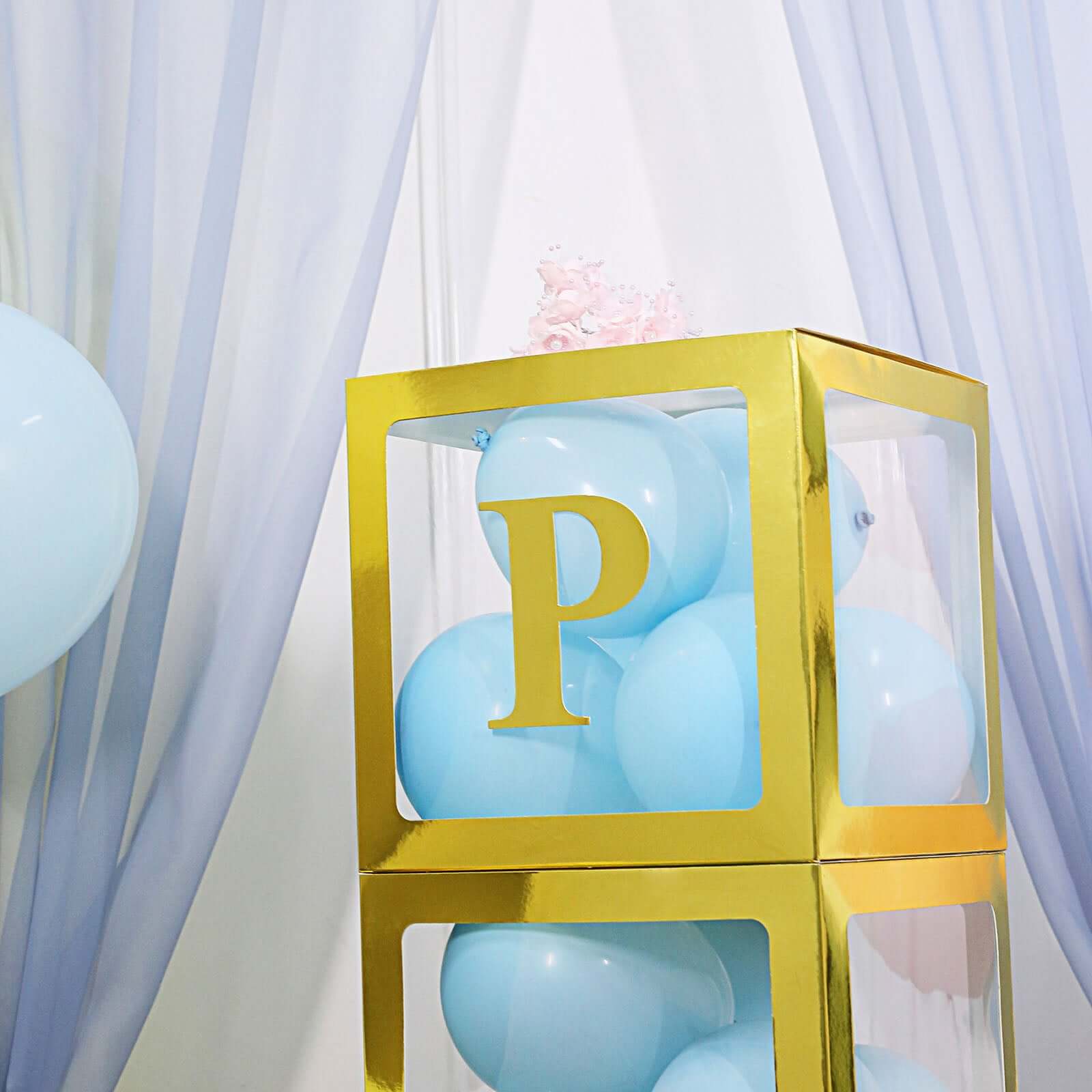 4-Pack Stickers Banner Custom Alphabet "P" Design Gold - Text Stick-On Decorative Letters 5"
