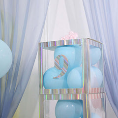 4-Pack Stickers Banner Custom 0-9 Number "9" Design Iridescent - Milestone Age and Date Stick-On Numbers 5"