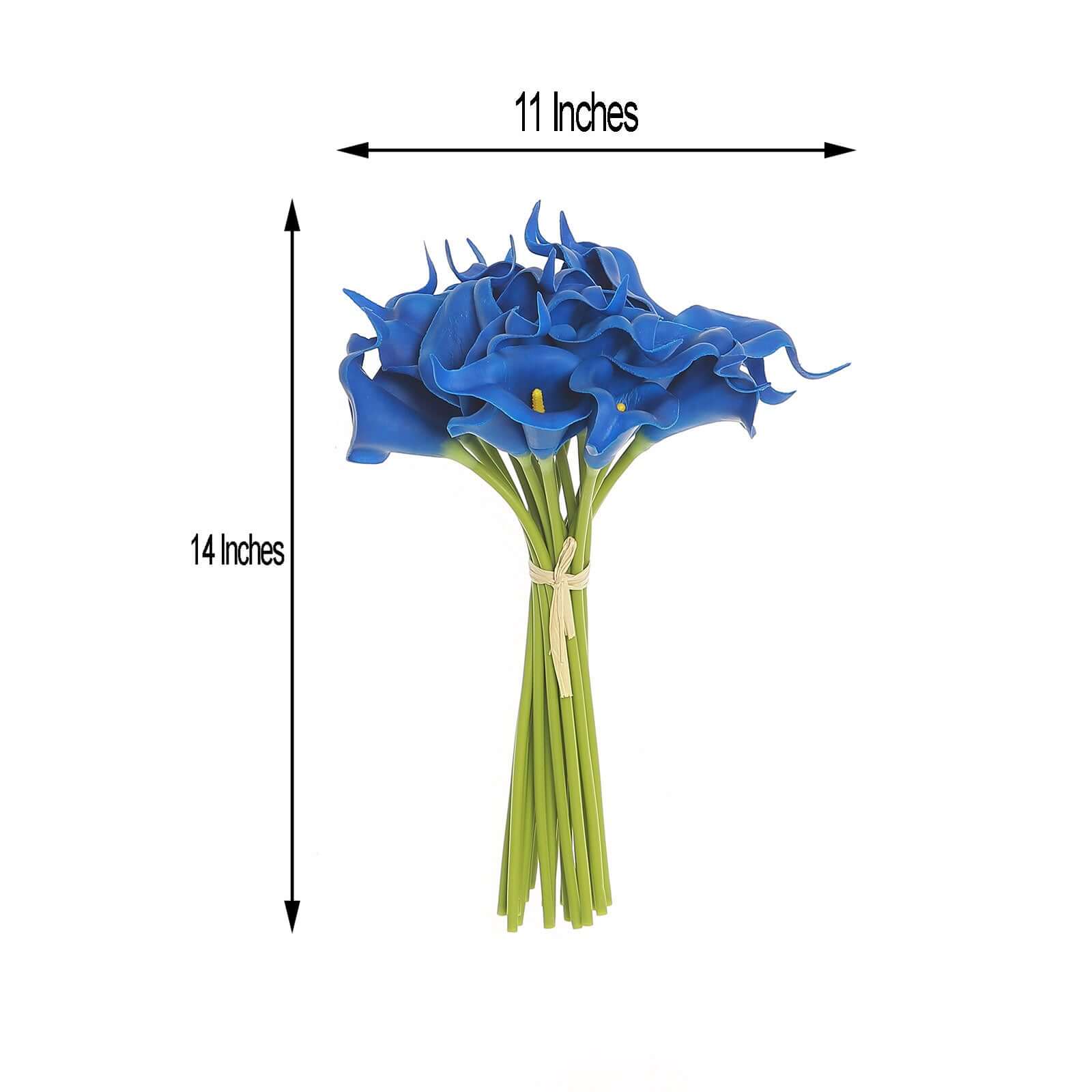 20 Stems 14" Royal Blue Artificial Poly Foam Calla Lily Flowers