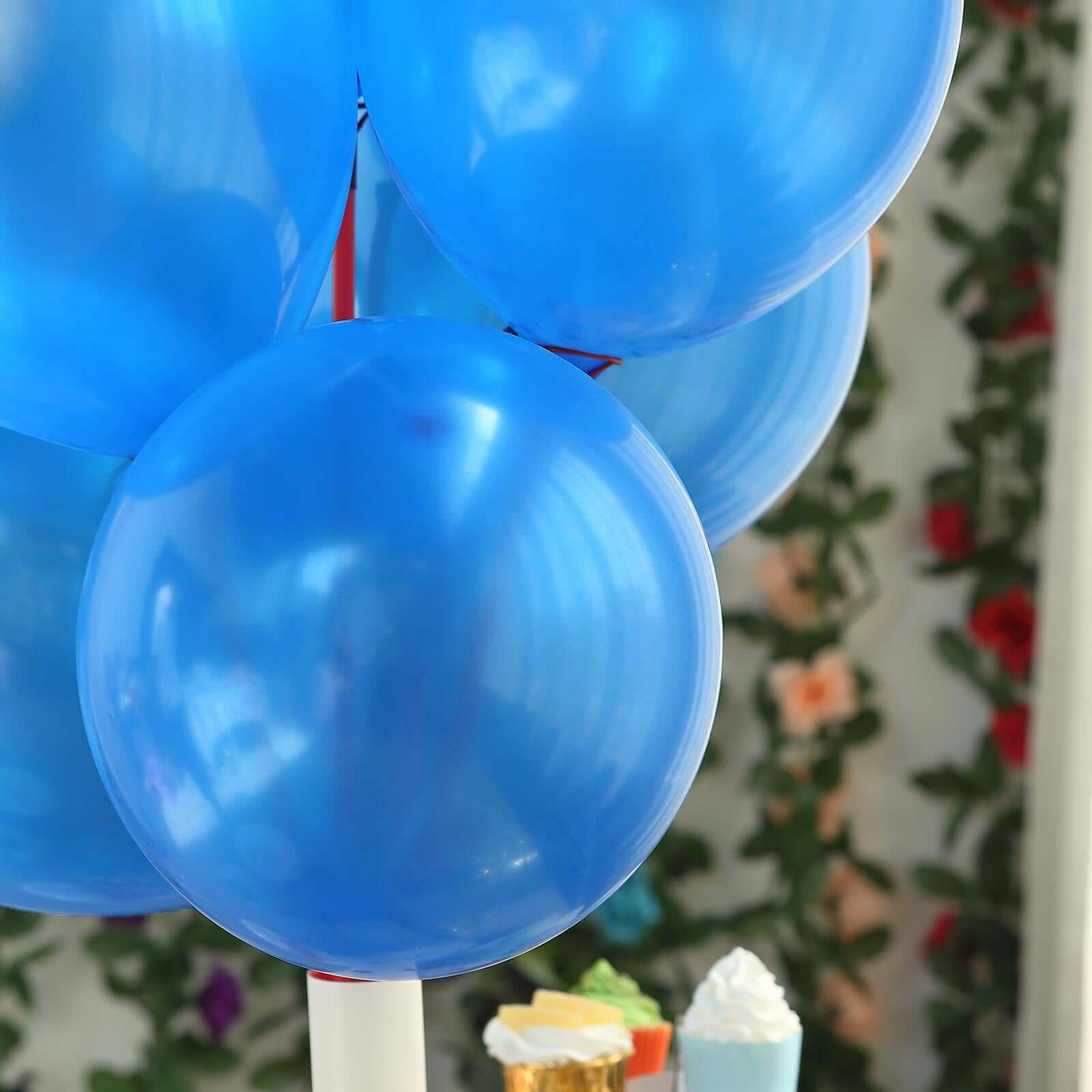 25 Pack 12" Shiny Pearl Royal Blue Latex Helium or Air Balloons