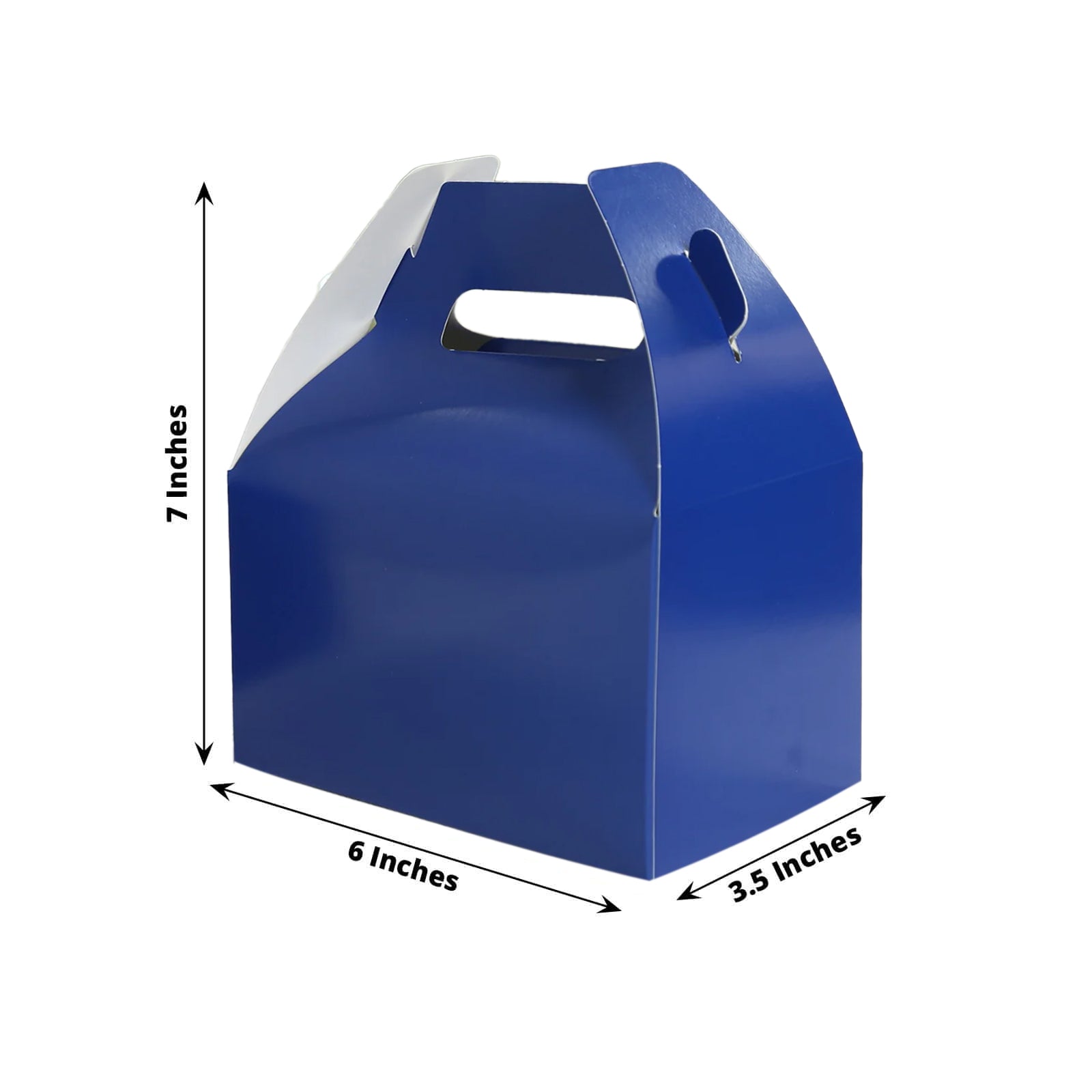 25 Pack Candy Gift Tote Gable Boxes, Royal Blue Party Favor Treat Boxes - 6"x3.5"x7"