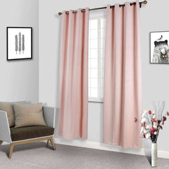 2 Pack Blush Embossed Thermal Blackout Soundproof Curtain Panels, 52"x108" With Chrome Grommet Window Treatment
