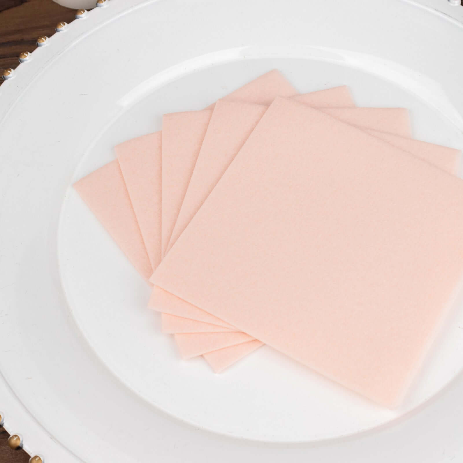 20-Pack Paper Linen-Like Cocktail Napkins Blush - Disposable 5"x5" Airlaid Soft Napkins