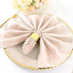 5 Pack Polyester 20"x20" Napkins Blush - Wrinkle Resistant & Easy Care Cloth Napkins