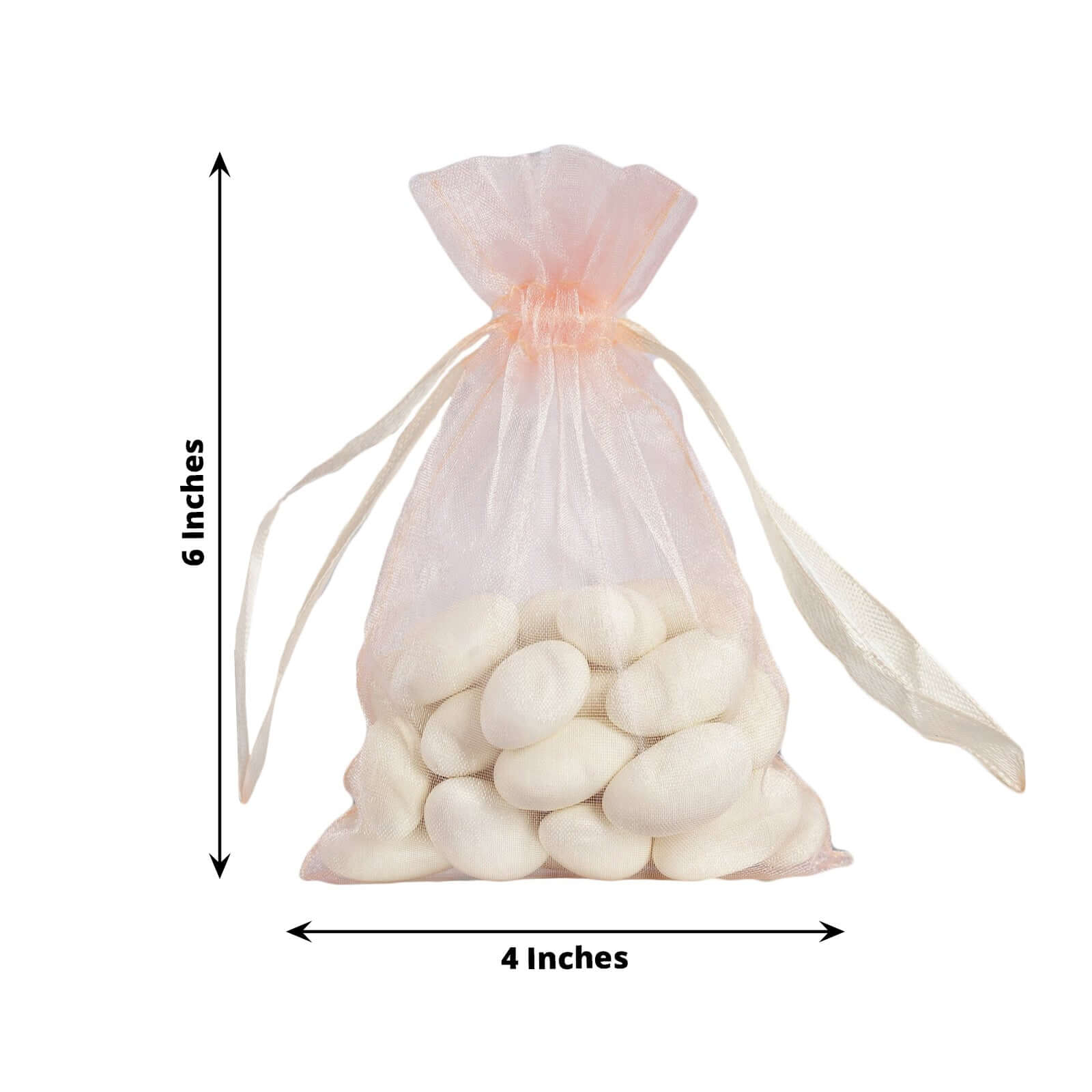 10 Pack 4"x6" Blush Organza Drawstring Wedding Party Favor Gift Bags