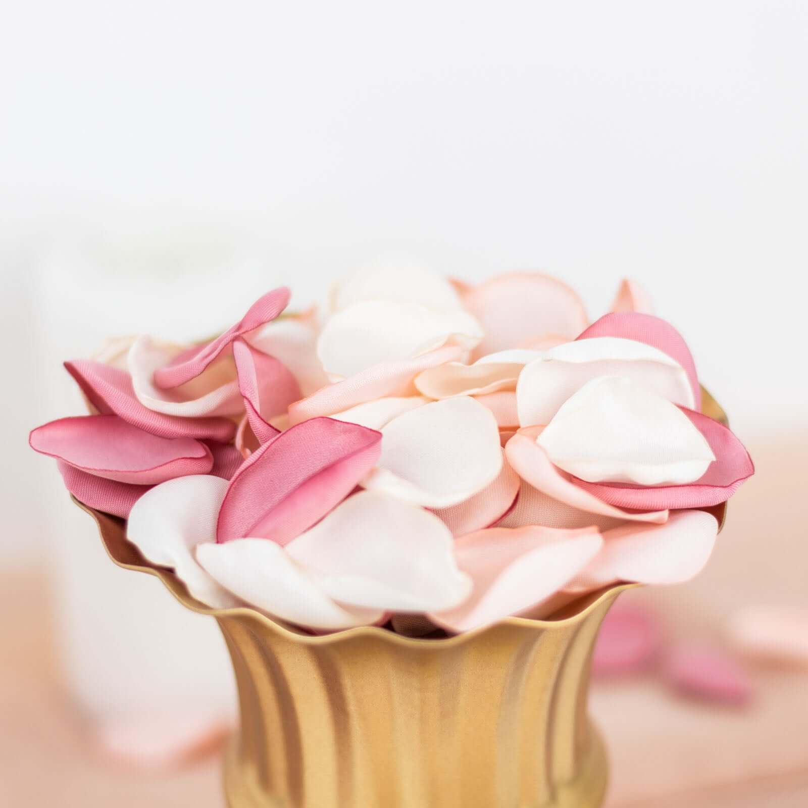 400-Pack Rose Petals Life-Like Flower Confetti Blush Mix Matte Silk Round - Decorative Event Table Scatters 2"