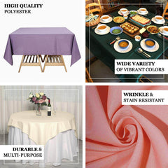 Polyester Square 70"x70" Tablecloth Blush - Wrinkle-Resistant & Durable Table Cover