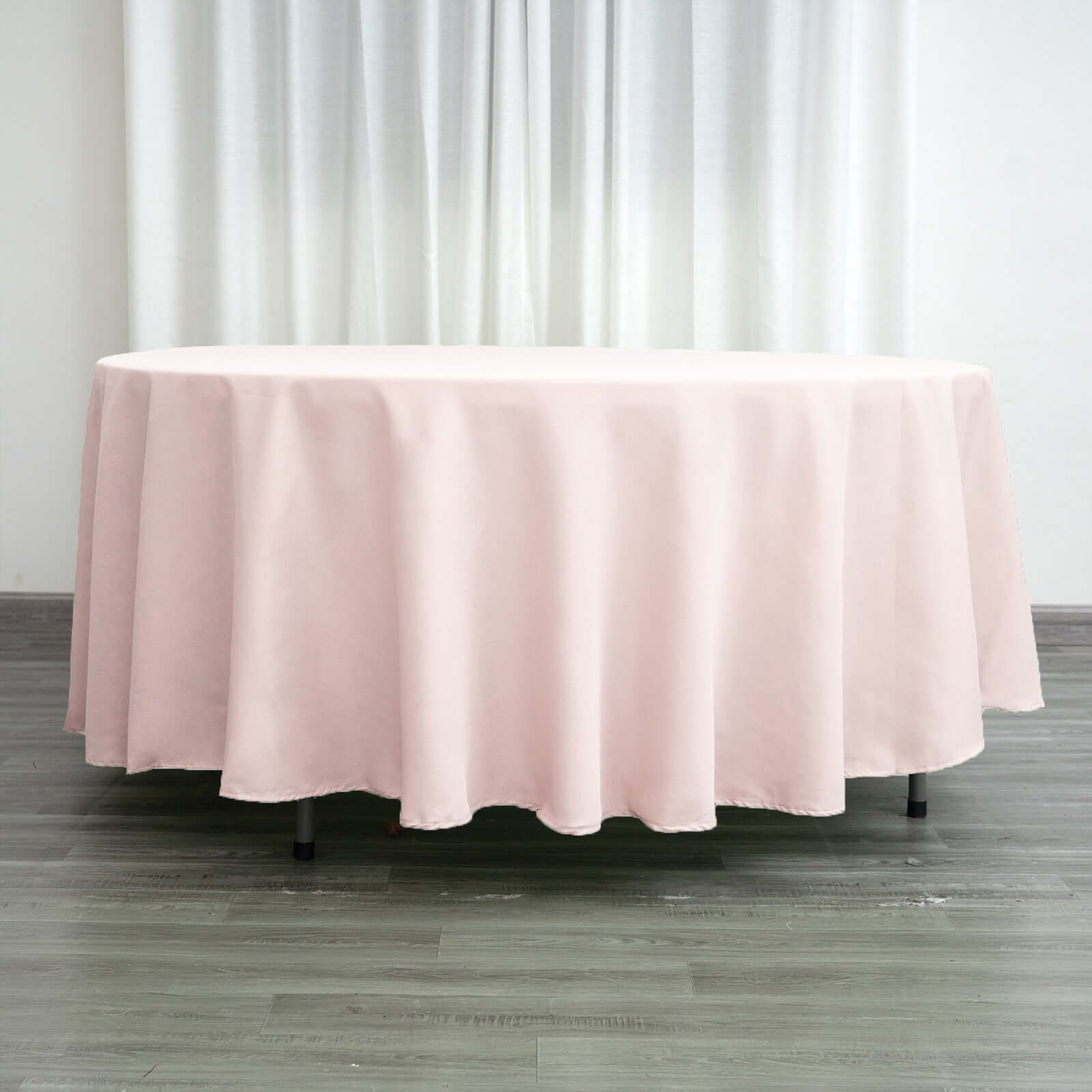Polyester 108" Round Tablecloth Blush - Wrinkle-Resistant Table Cover