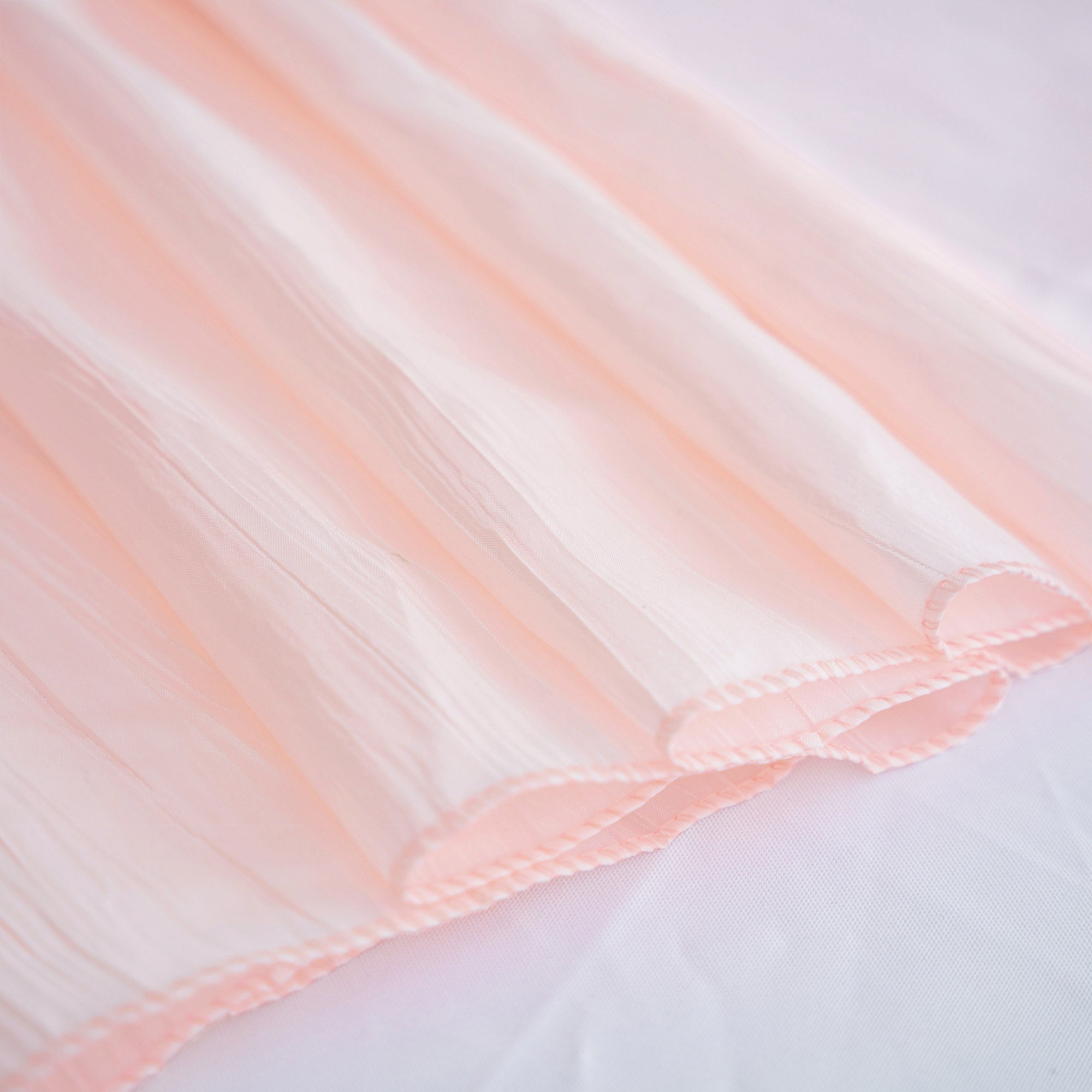 Taffeta 90"x90" Table Overlay Square Tablecloth Blush- Accordion Crinkle Table Cover