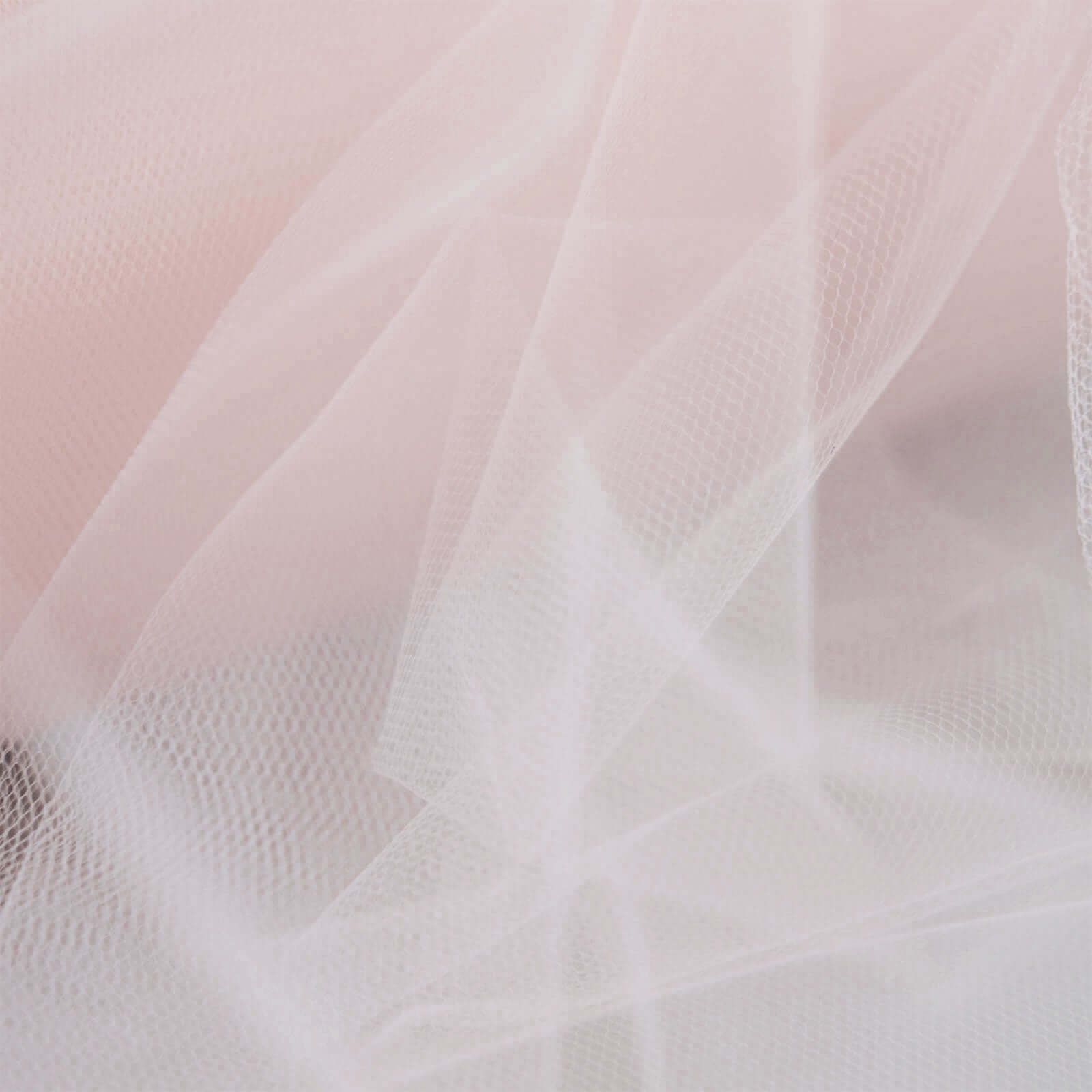 12"x100 Yards Blush Tulle Fabric Bolt, Sheer Fabric Spool Roll For Crafts