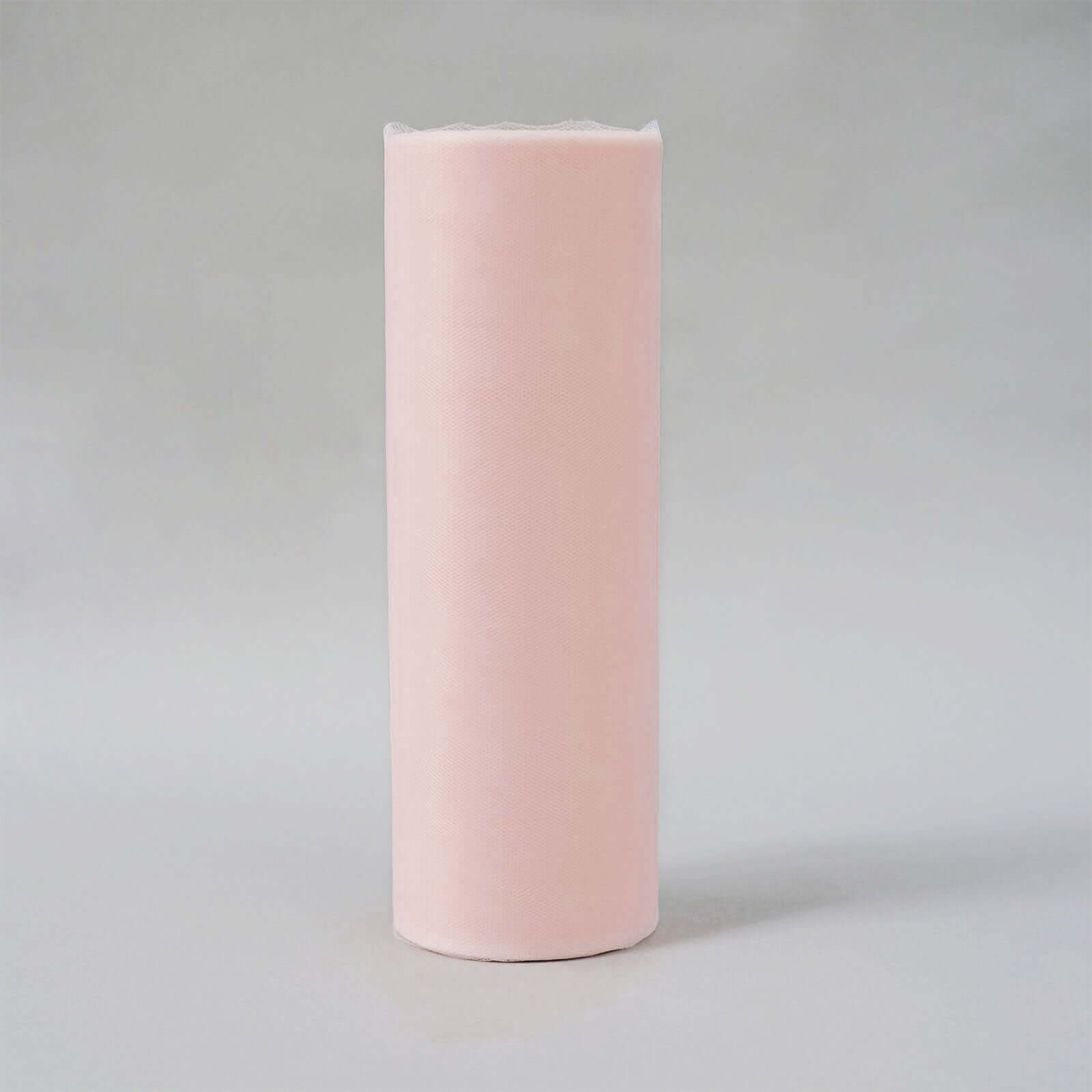 12"x100 Yards Blush Tulle Fabric Bolt, Sheer Fabric Spool Roll For Crafts