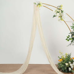 20ft Cream Gauze Cheesecloth Fabric Wedding Arch Drapery, Window Scarf Valance, Boho Decor Arbor Curtain Panel