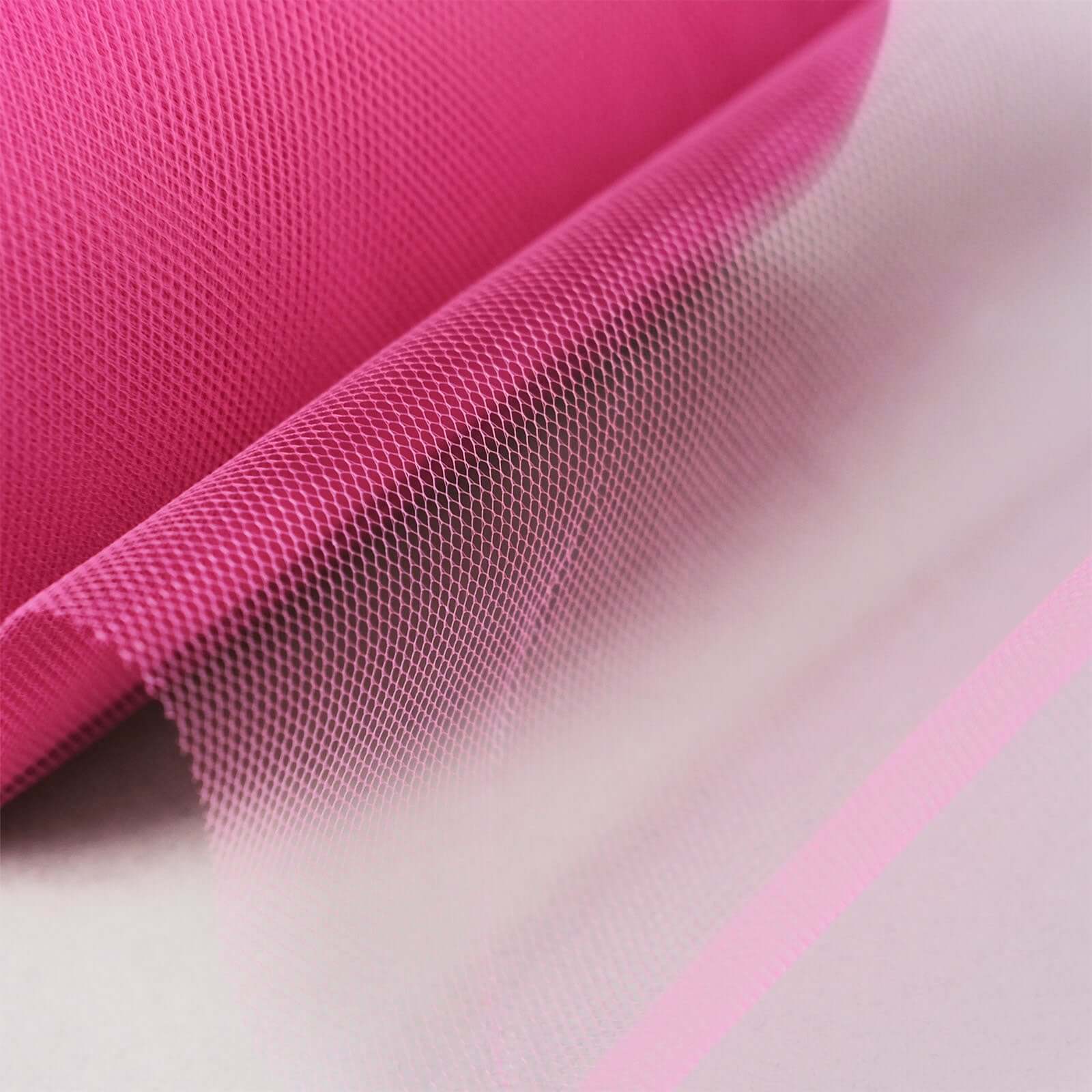 6"x100 Yards Fuchsia Tulle Fabric Bolt, Sheer Fabric Spool Roll For Crafts
