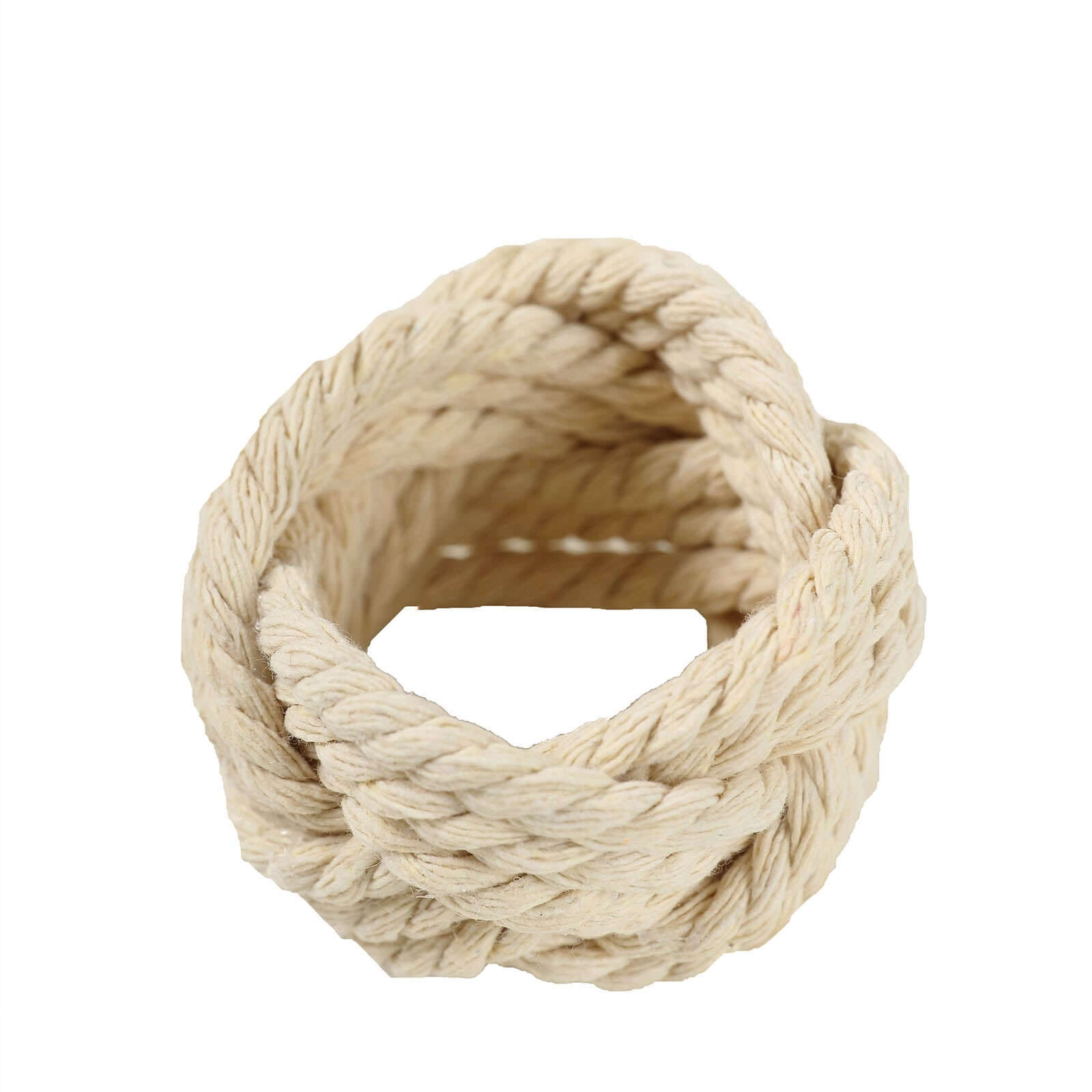 4 Pack Rustic Cream Burlap Napkin Rings, Handmade Braided Jute Napkin Holders