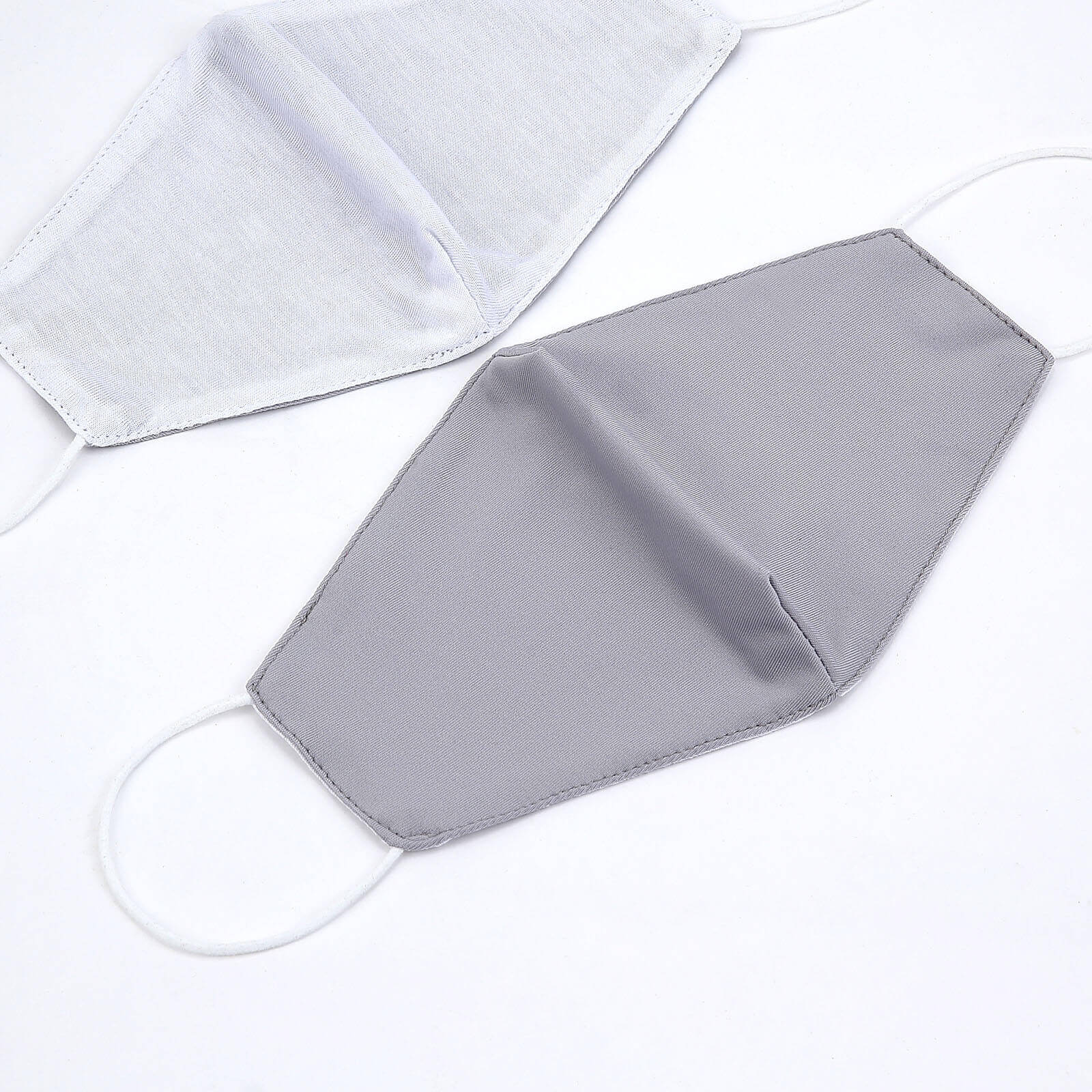 5 Pack 2 Ply Silver Ultra Soft 100% Organic Cotton Face Masks, Reusable Fabric Masks With Soft Ear Loops