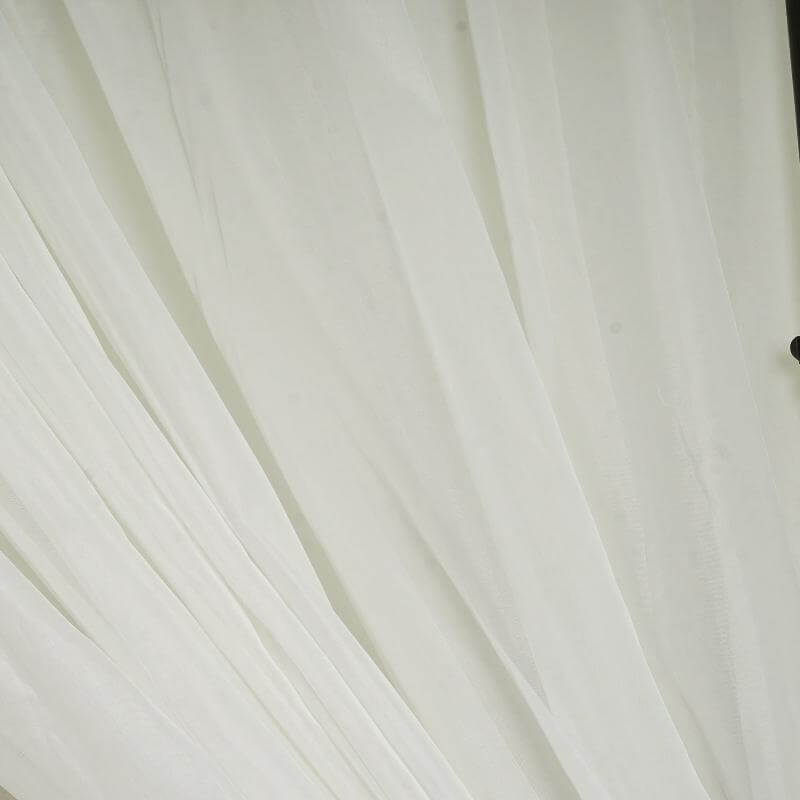 2 Pack Ivory Sheer Chiffon Event Curtain Drapes, Durable Flame Resistant Premium Organza Backdrop Event Panels With Rod Pockets - 10ftx10ft