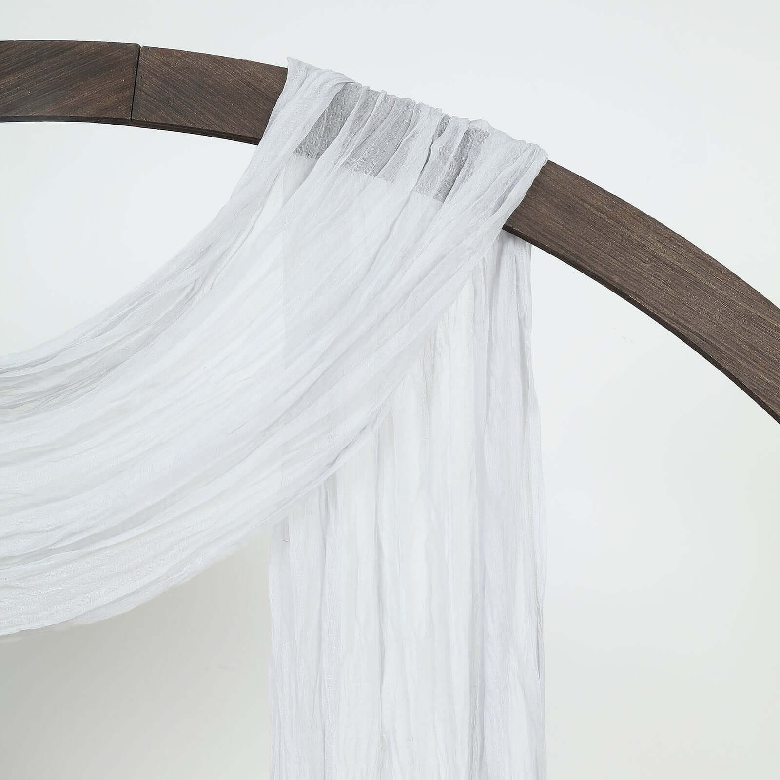 20ft Silver Gauze Cheesecloth Fabric Wedding Arch Drapery, Window Scarf Valance, Boho Decor Arbor Curtain Panel