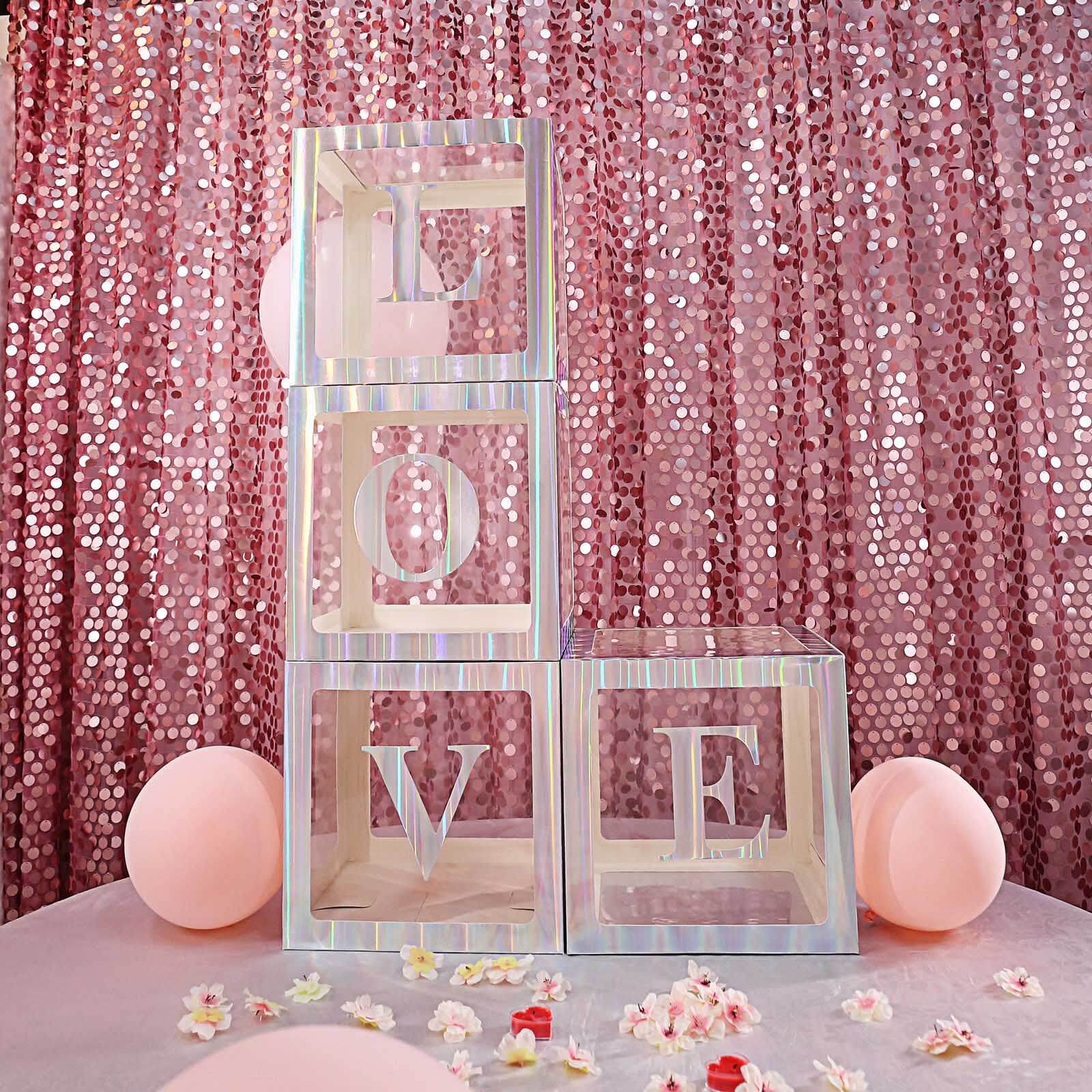 4 Pack 5" Iridescent Alphabet Stickers Banner, Customizable Stick on Letters - B