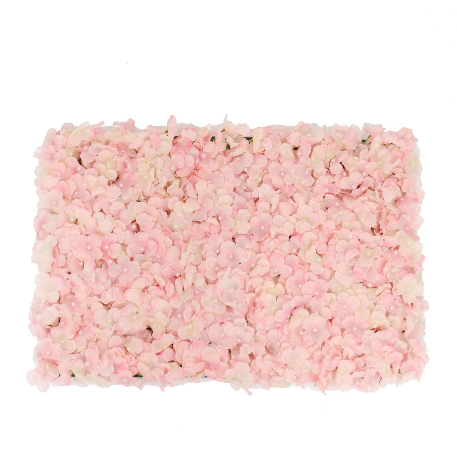 11 Sq ft. Blush UV Protected Hydrangea Flower Wall Mat Backdrop - 4 Artificial Panels