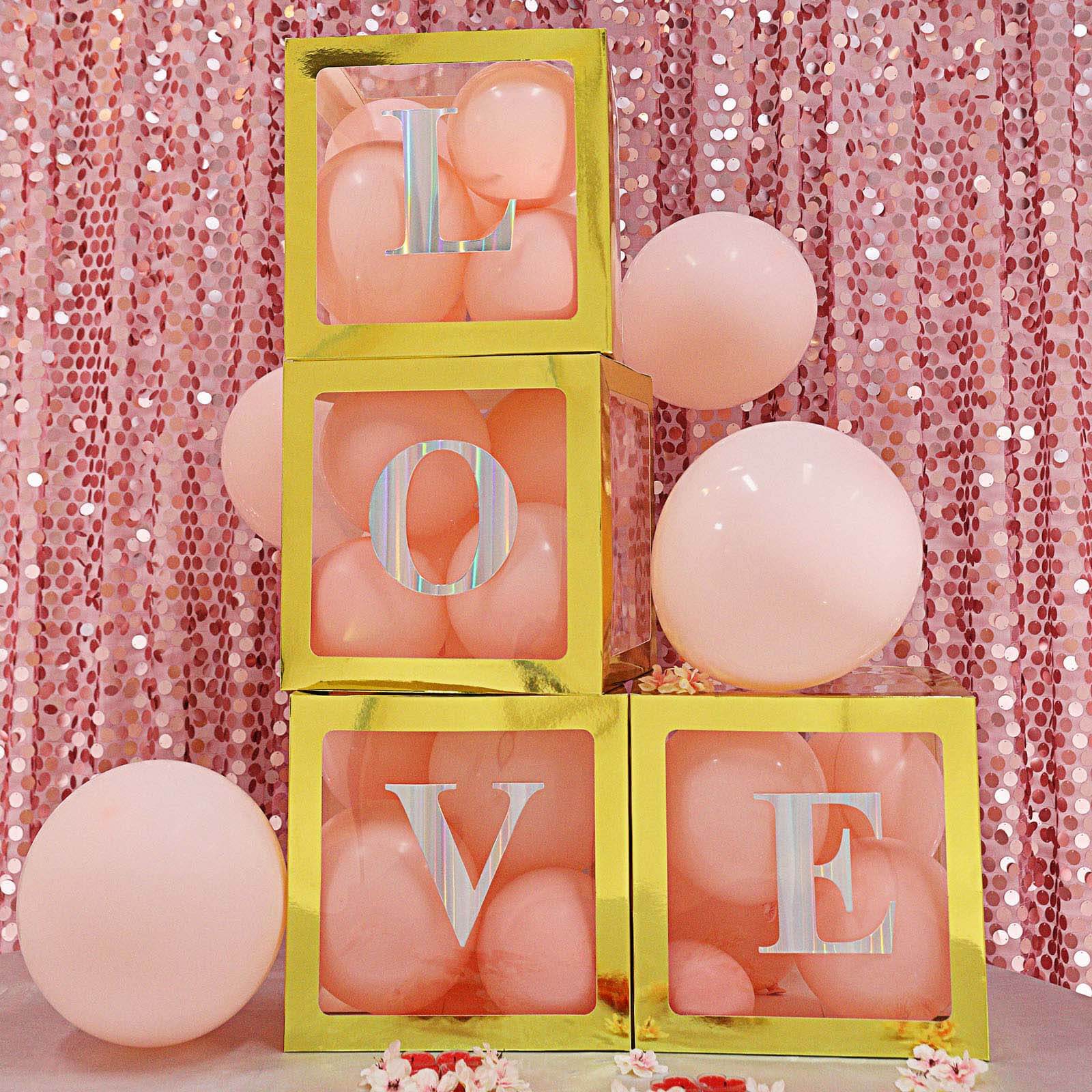 4 Pack 5" Iridescent Alphabet Stickers Banner, Customizable Stick on Letters - C