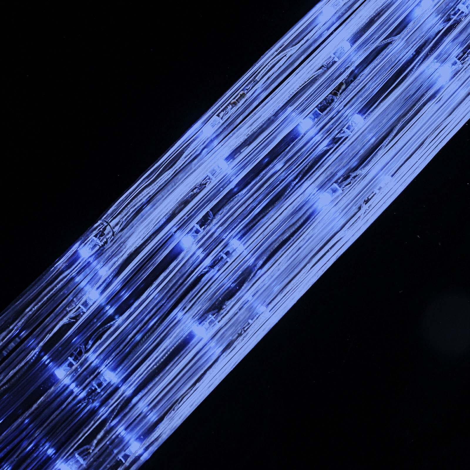 33ft Light Blue Waterproof Outdoor LED Rope Light, 120V With 250 Bright LEDs