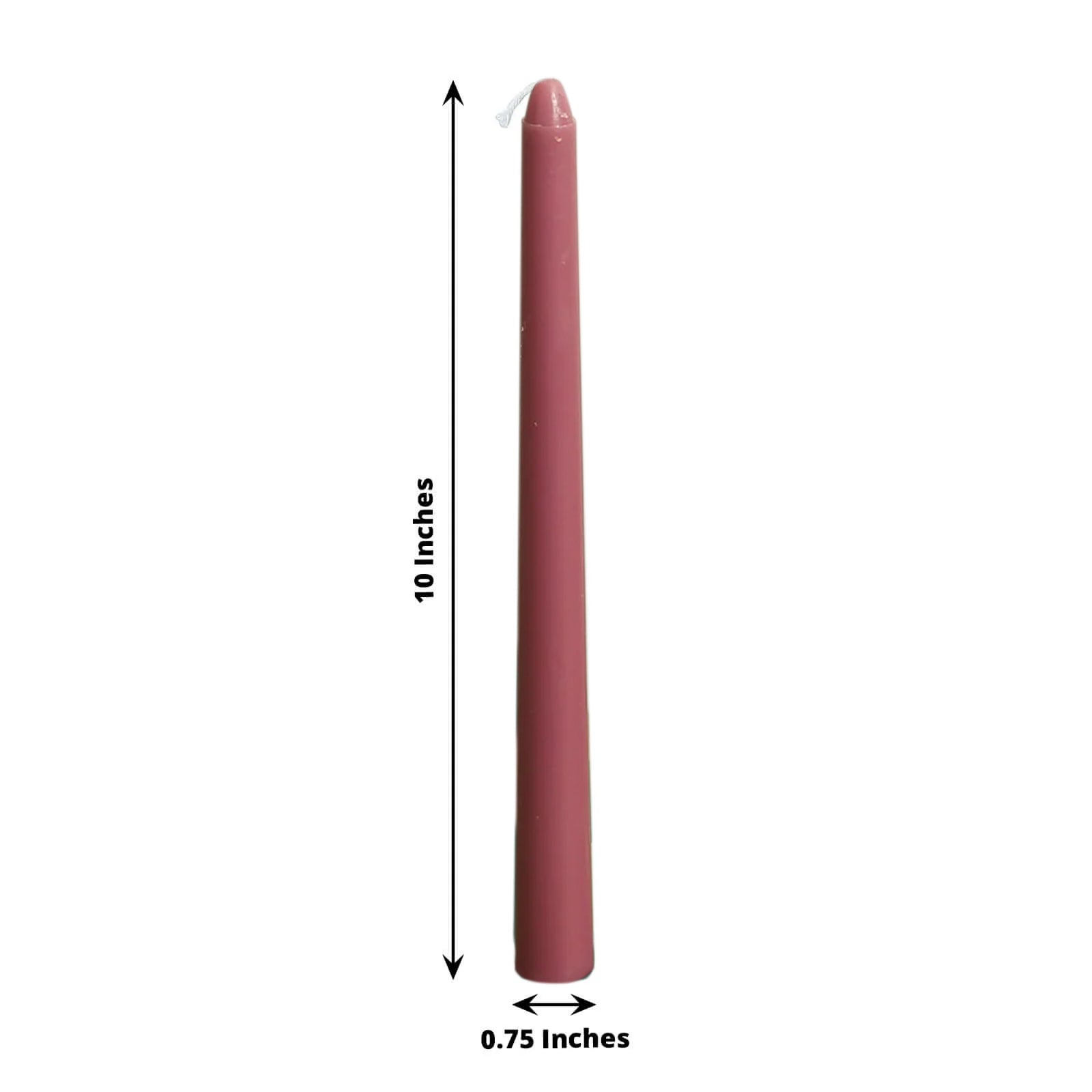 12-Pack Taper Candles Premium Wax Design Mixed Dusty Rose - Unscented Candles for Sophisticated Decor 10"