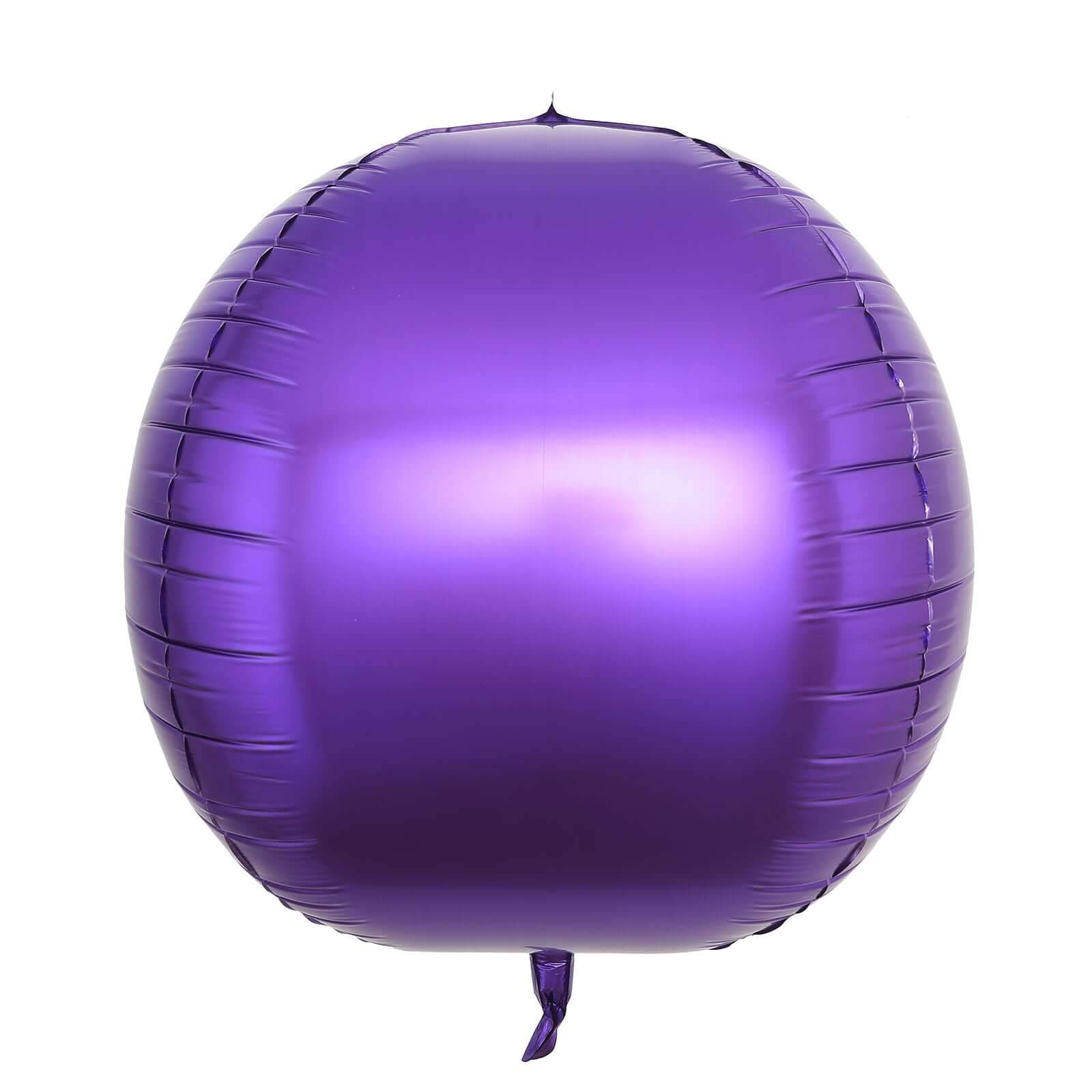 2 Pack 18" 4D Shiny Purple Sphere Mylar Foil Helium or Air Balloons