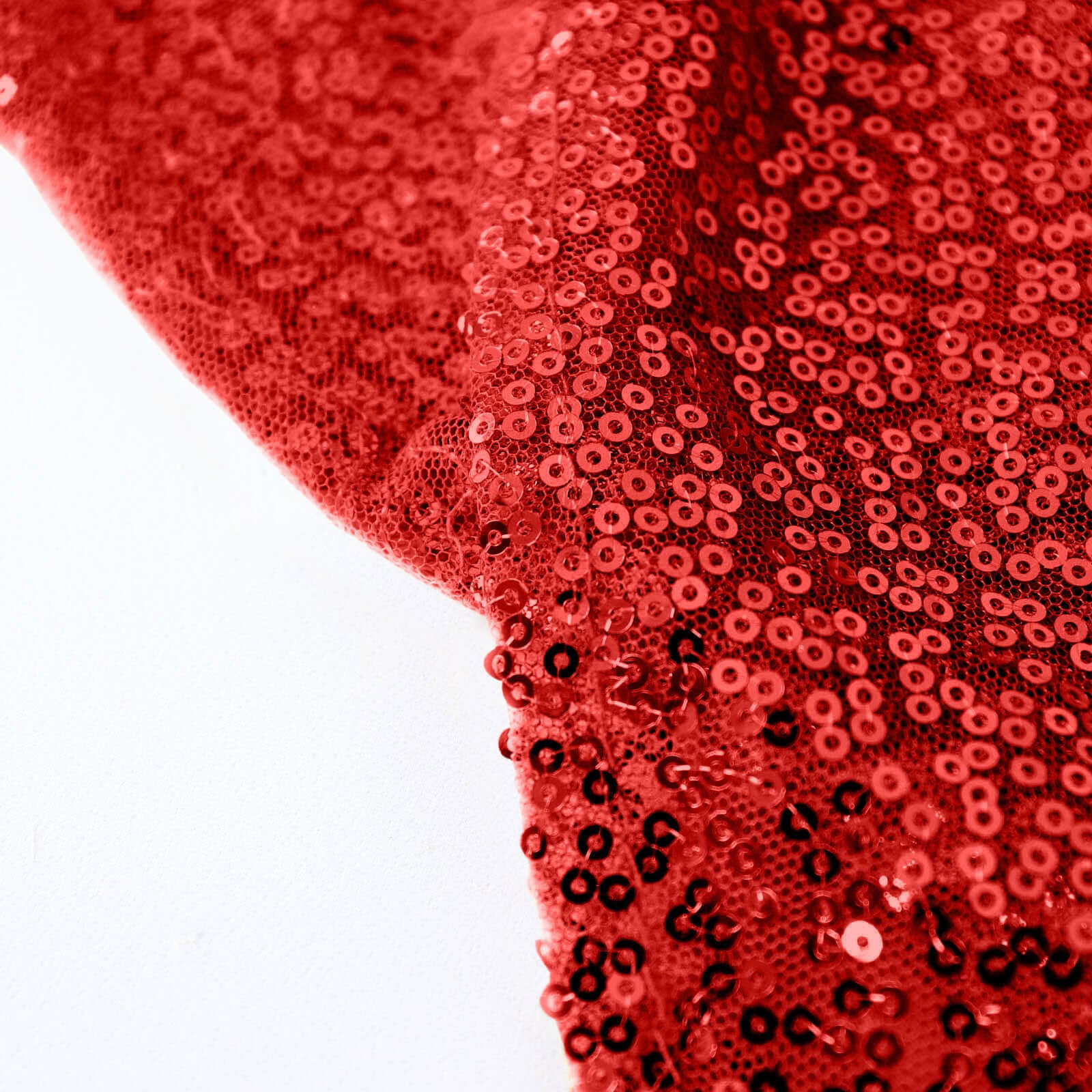 Sequin 120" Round Tablecloth Red - Seamless Glittering Table Cover