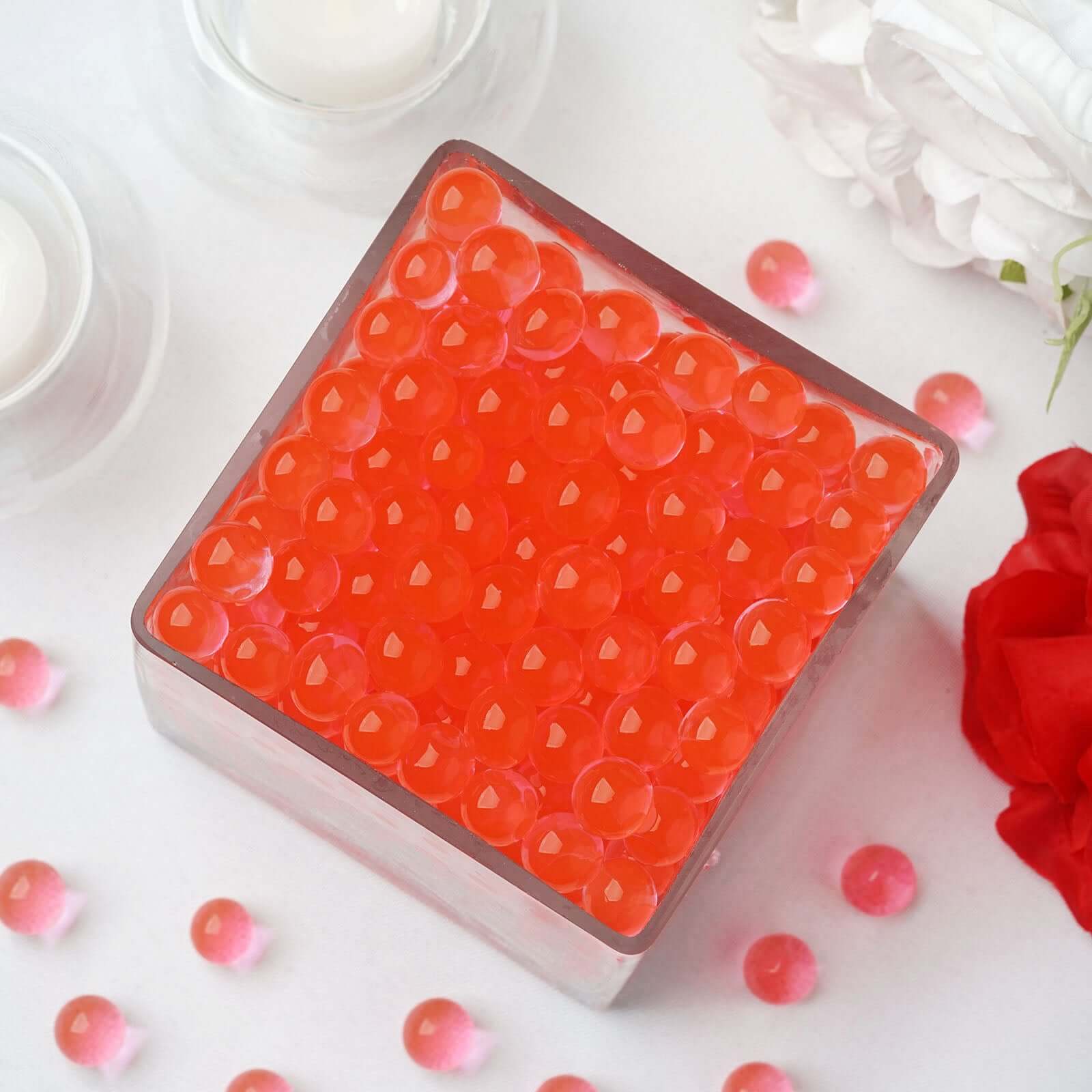 200-250 Pcs Water Gel Beads Vase Filler Red - Small Nontoxic Jelly Balls for Floating Candles & Floral Displays