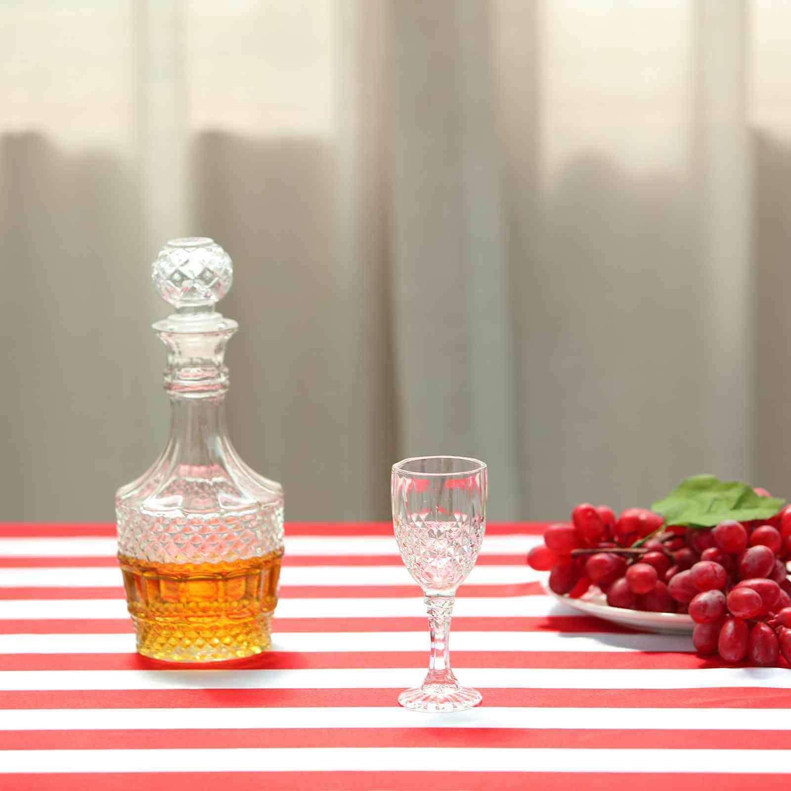 Satin 60"x102" Rectangle Tablecloth Red/White - Stripe Design with Stylish Smooth Finish Table Cover