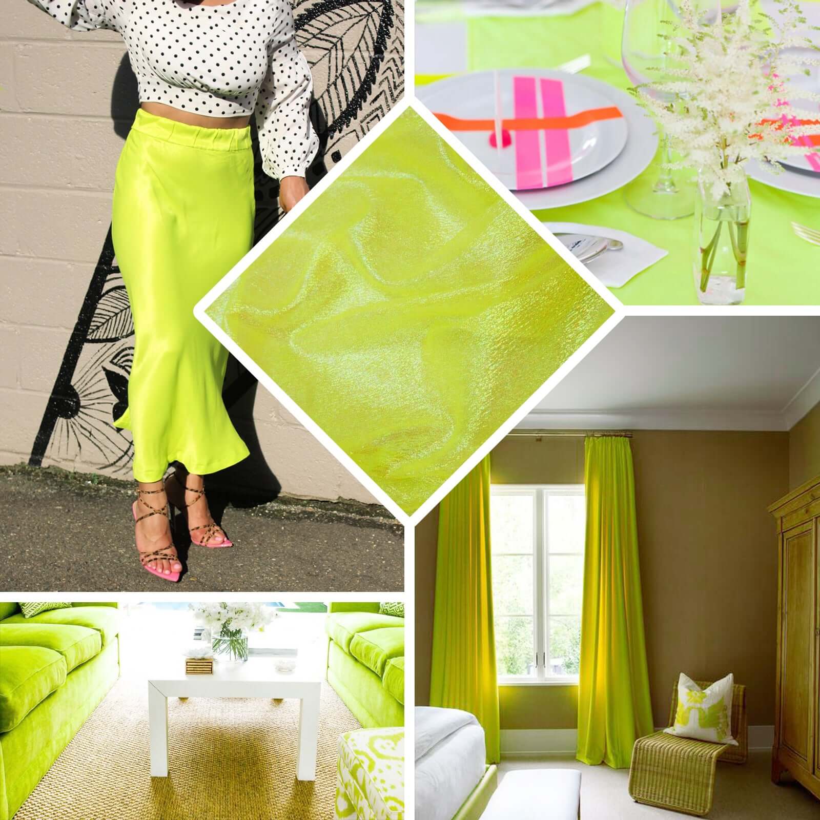54" x 10 Yards Yellow Glossy Polyester Fabric Roll