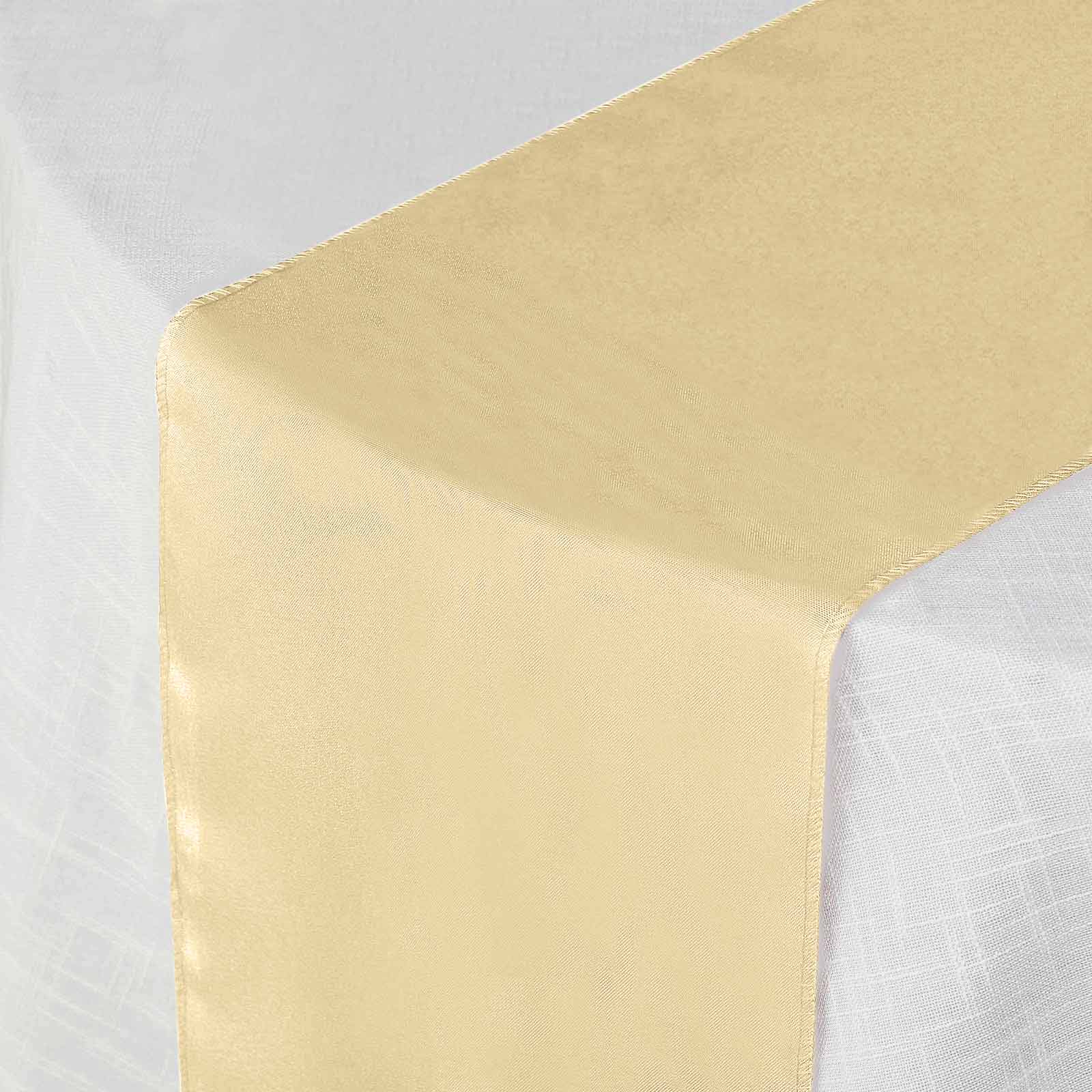 Polyester 12"x108" Table Runner Champagne - Durable & Wrinkle-Resistant Table Decor