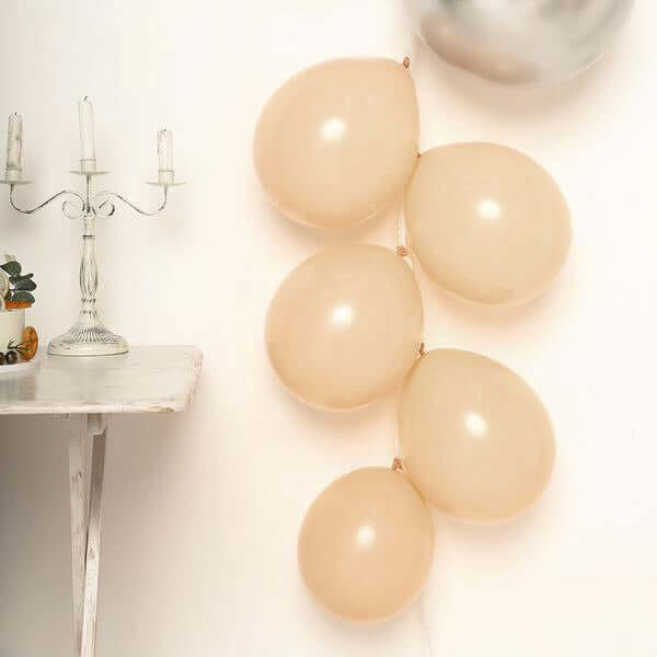 25 Pack 12" Matte Pastel Peach Helium or Air Latex Party Balloons