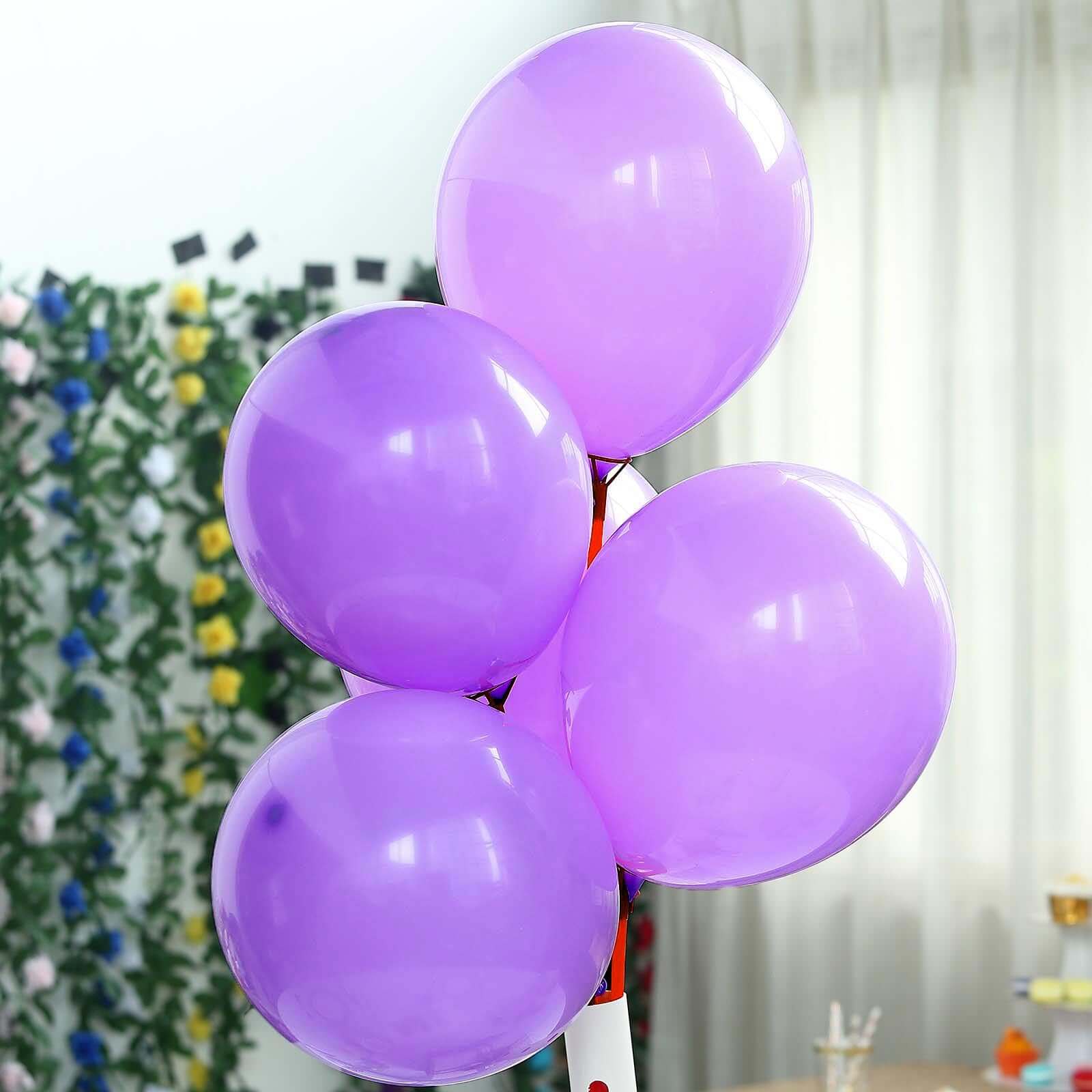 25 Pack 12" Matte Pastel Purple Helium or Air Latex Party Balloons