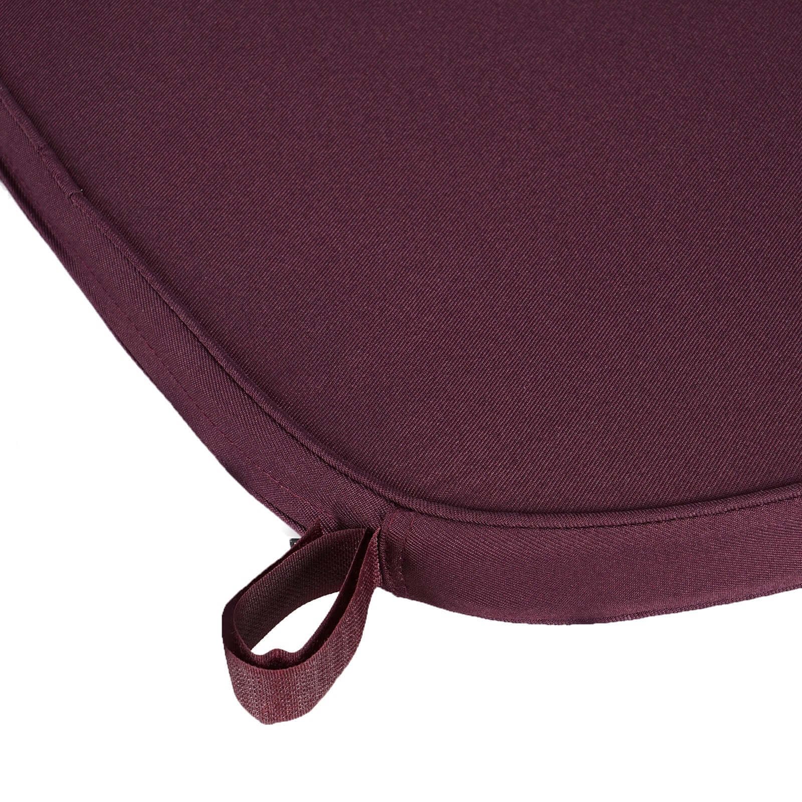 Chiavari Chair Cushion with 1.5" Thick Memory Foam and Ties Burgundy - Stylish Removable Cover for Comfort