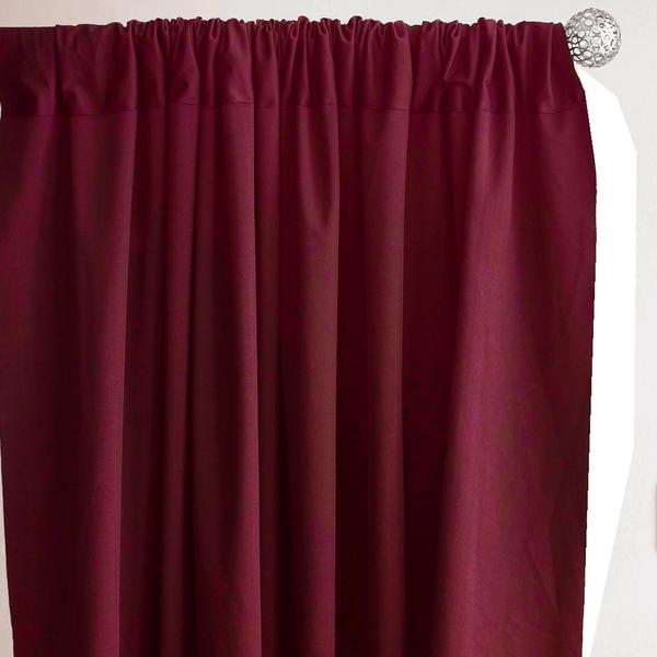 2 Pack Burgundy Scuba Polyester Event Curtain Drapes, Durable Flame Resistant Backdrop Event Panels Wrinkle Free with Rod Pockets - 10ftx10ft