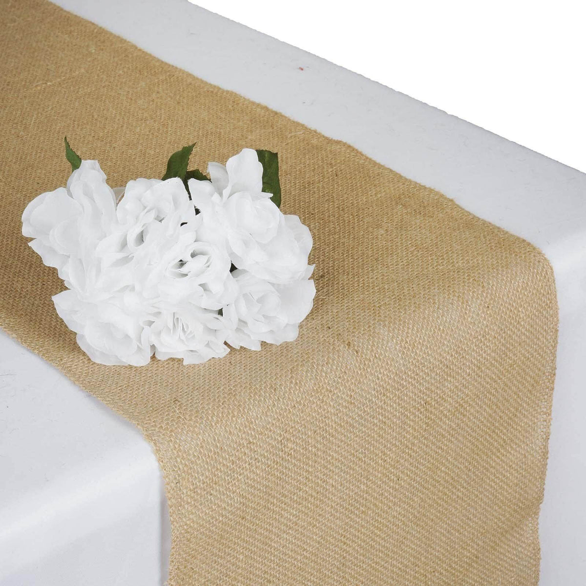 Burlap Jute 14"x108" Table Runner Natural - Rustic Boho Chic Tabletop Decor