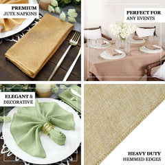 5 Pack Faux Jute 19"x19" Napkins Dusty Rose - Authentic Burlap Look Cloth Napkins
