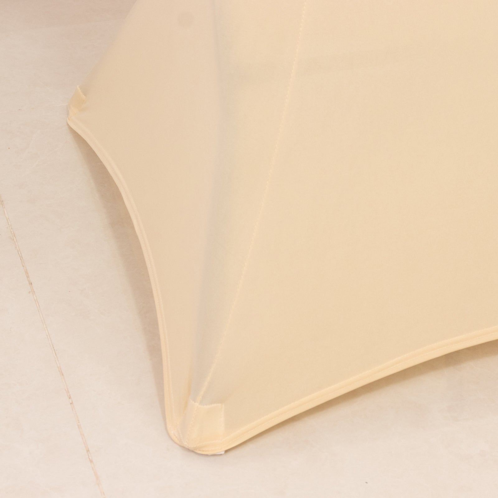 Spandex 33"-36" Round Cocktail Table Cover Beige - Easy to Maintain Stretch Fitted Highboy Tablecloth