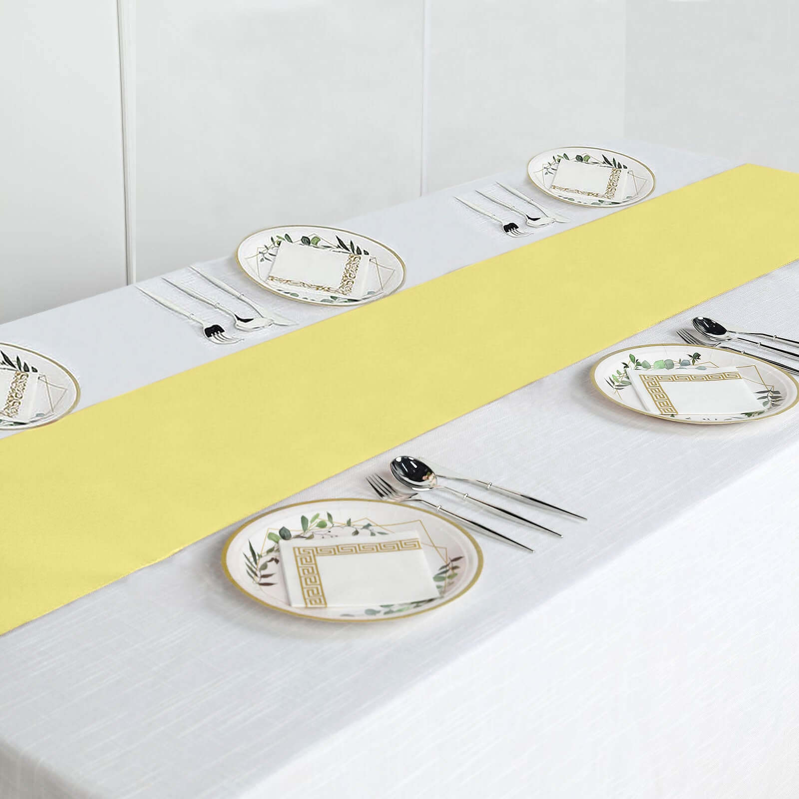 Polyester 12"x108" Table Runner Yellow - Durable & Wrinkle-Resistant Table Decor