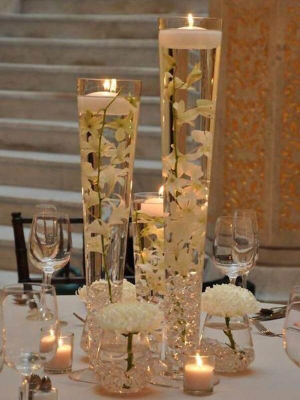 4-Pack Glass Trumpet Vases Clear - Durable Design for Chic Event Displays 28"