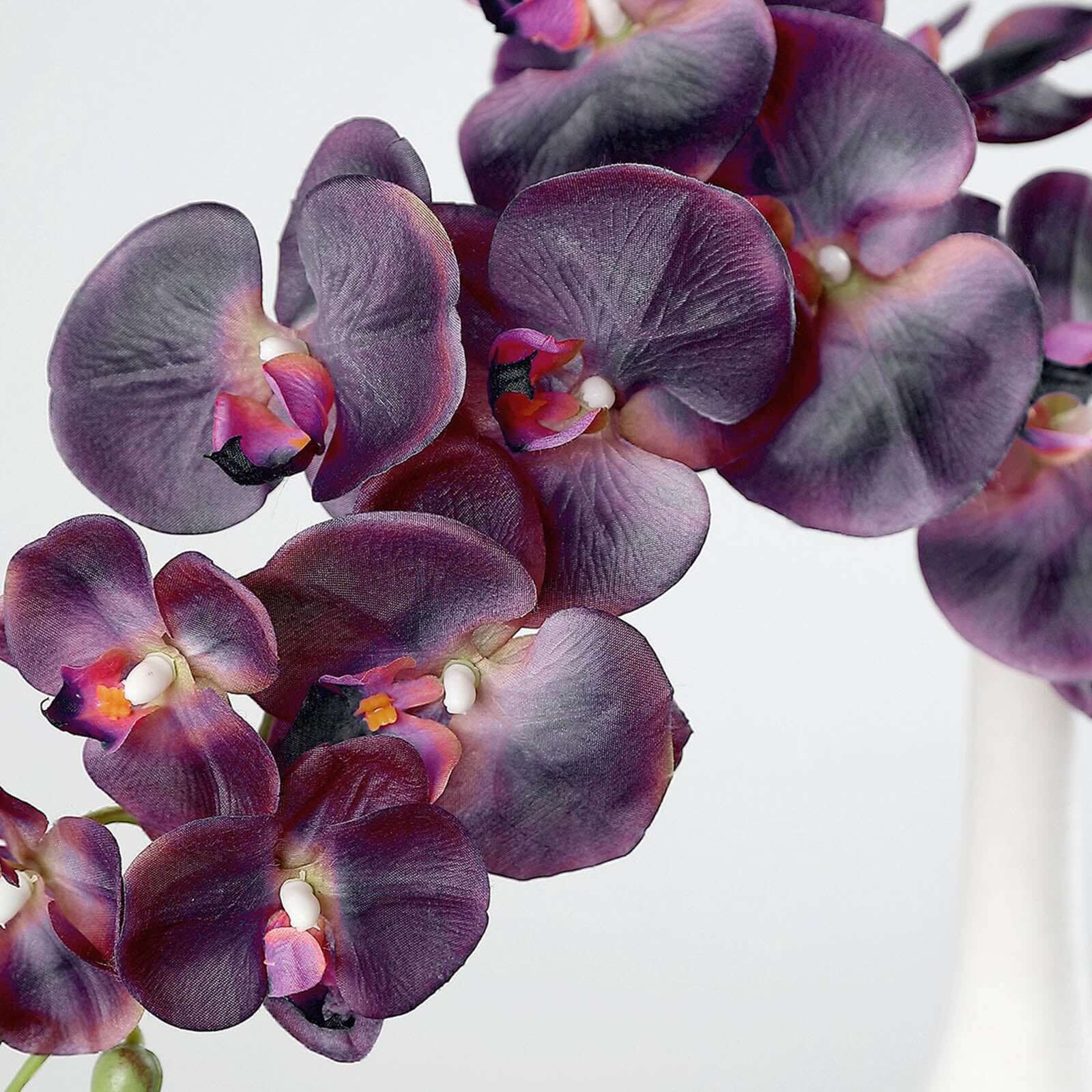 2 Stems 40" Tall Eggplant Artificial Silk Orchid Flower Bouquets