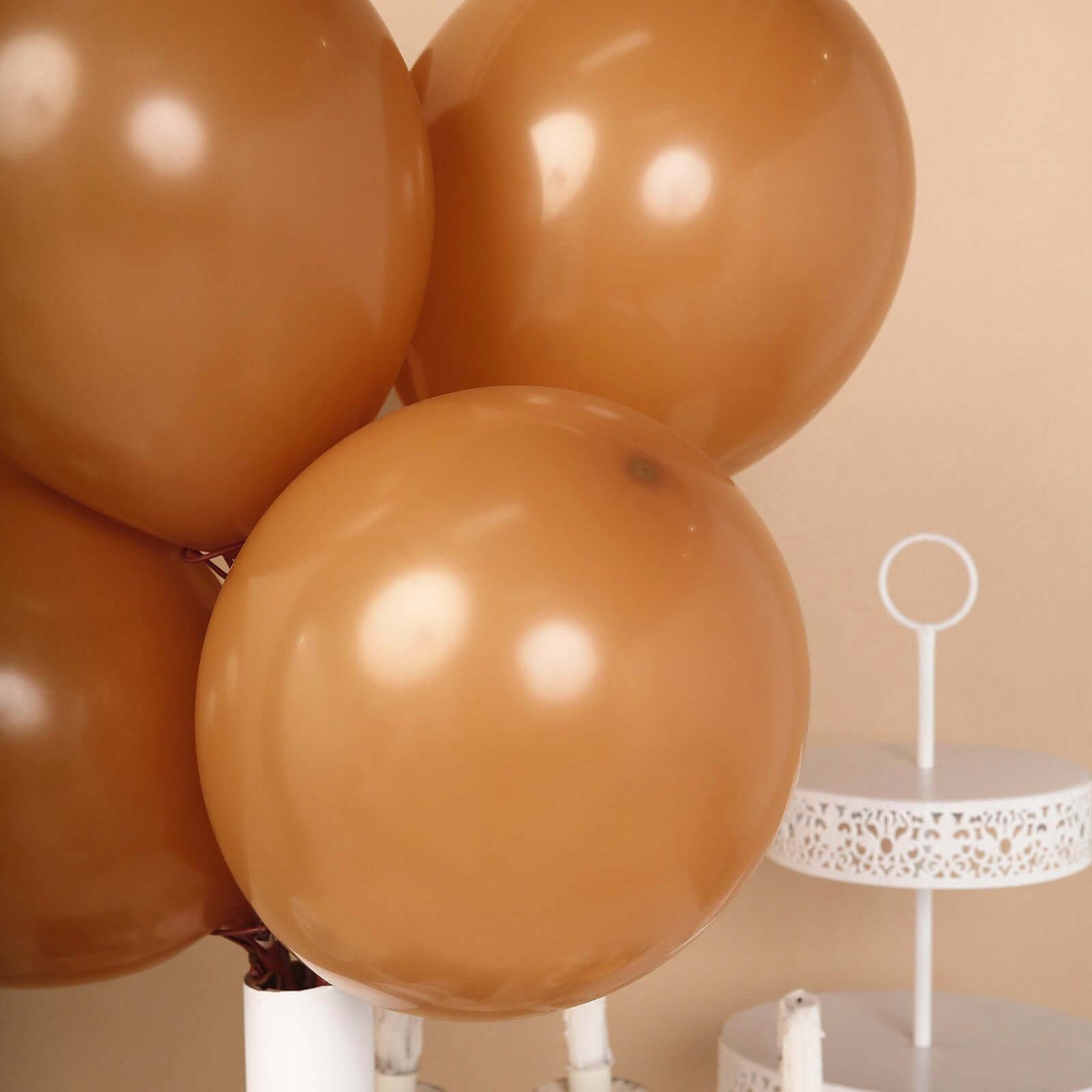 25 Pack 12" Matte Pastel Caramel Helium or Air Latex Party Balloons