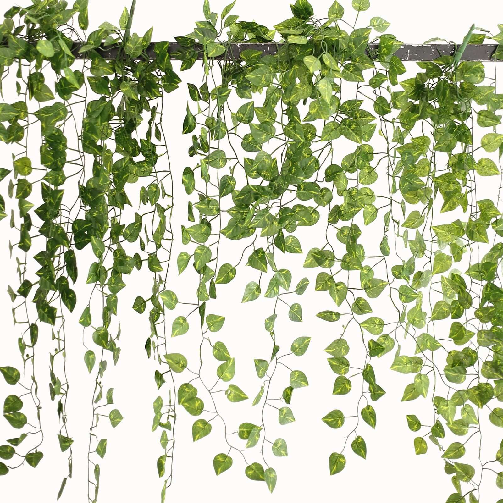 4 Pack Green Pothos Artificial Ivy Vine Hanging Plants, 3ft Fake Foliage Silk Leaves Garland