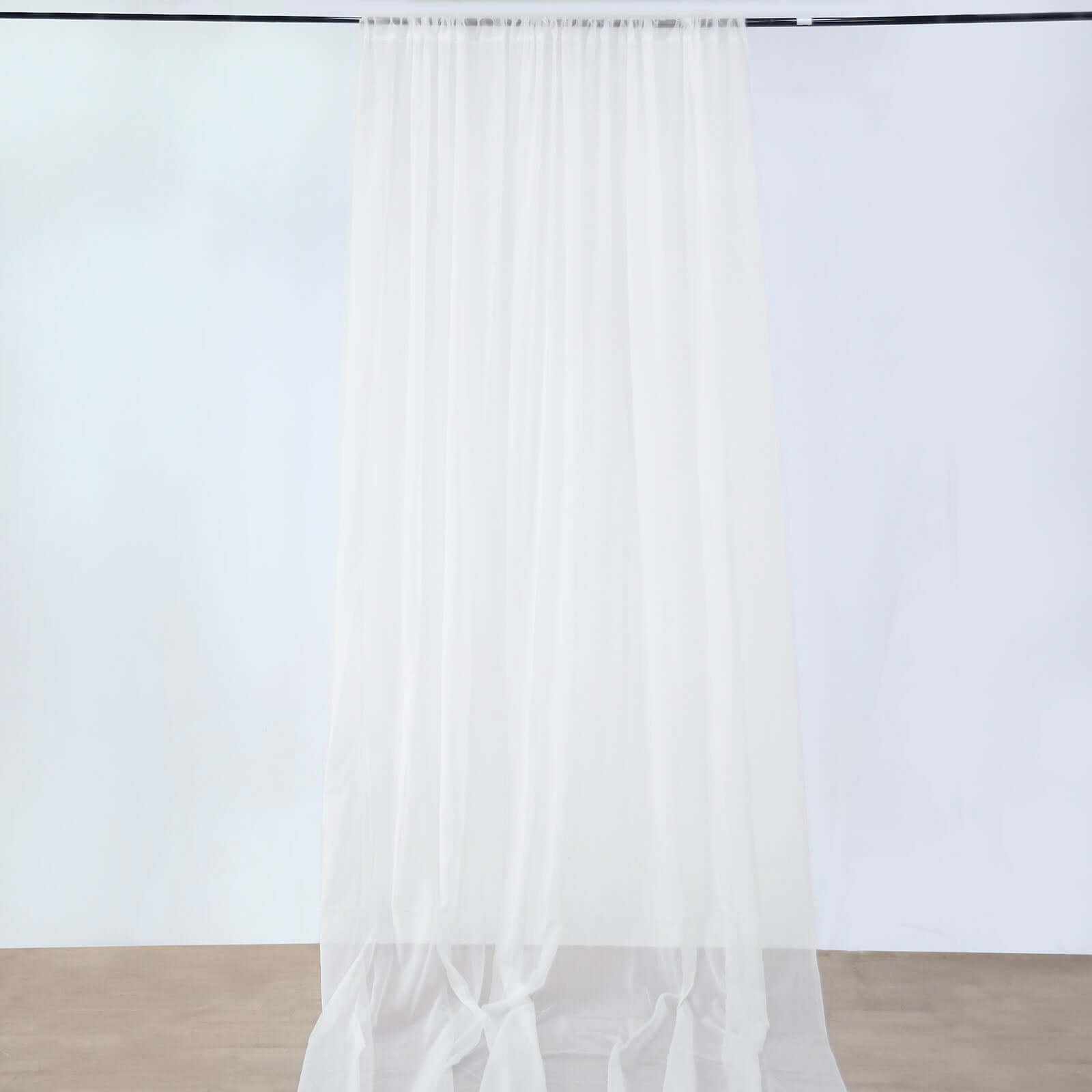 10ftx40ft Ivory Sheer Ceiling Drape Curtain Panels Durable Flame Resistant Fabric