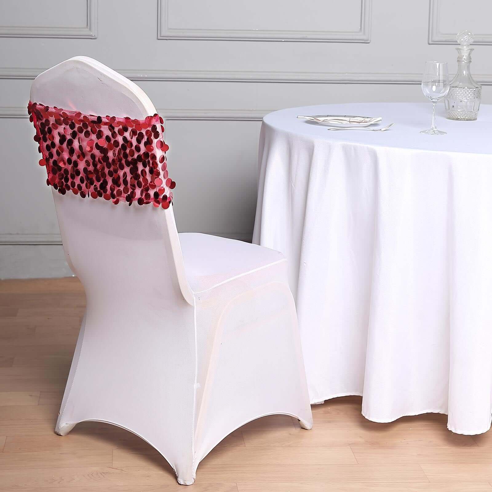 Spandex Chair Cover for Banquet Chairs White - Stylish Stretch 160GSM Fabric with Slip-On Slipcover for Sophisticated Gatherings
