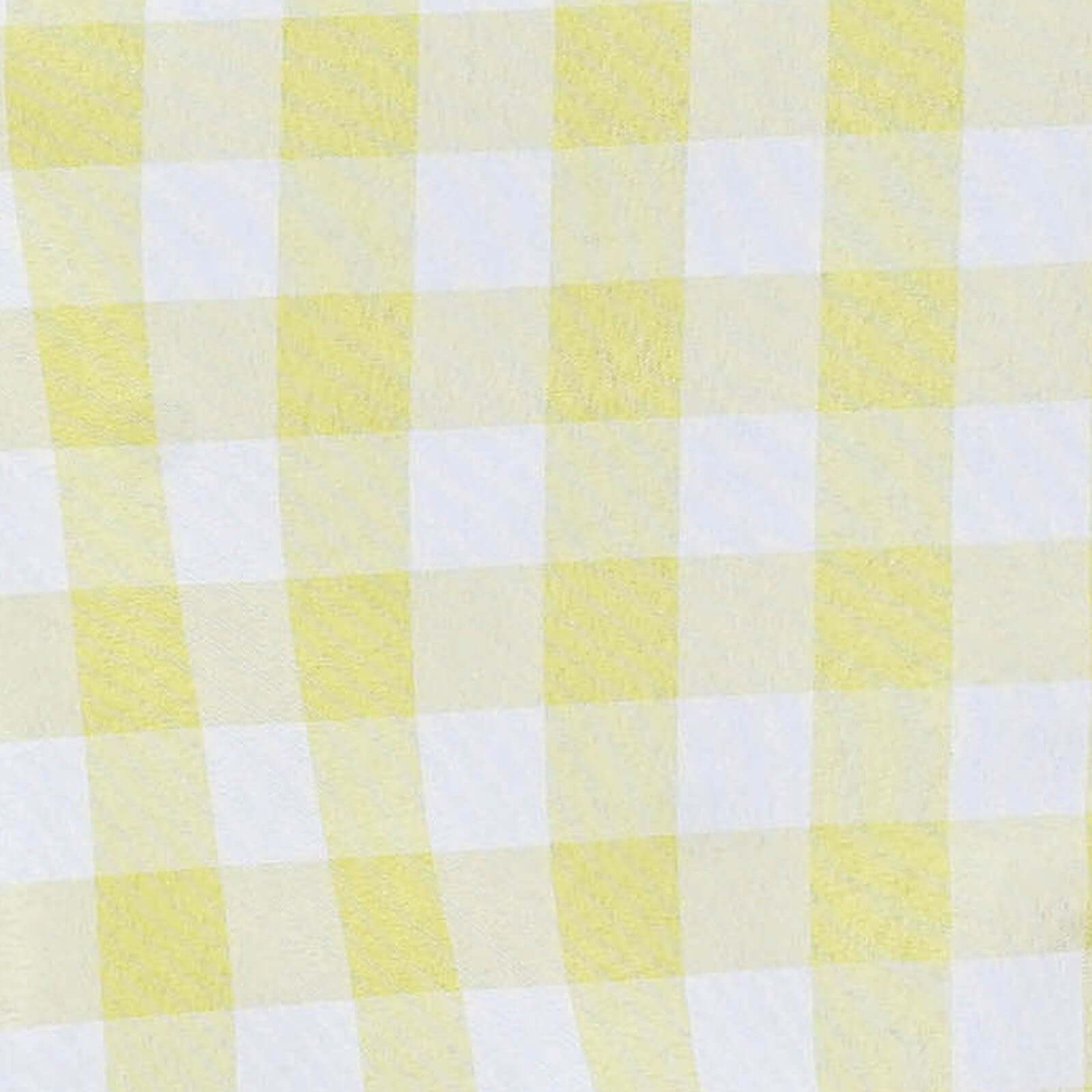 54"x54" White Yellow Seamless Buffalo Plaid Square Tablecloth, Checkered Gingham Polyester Tablecloth