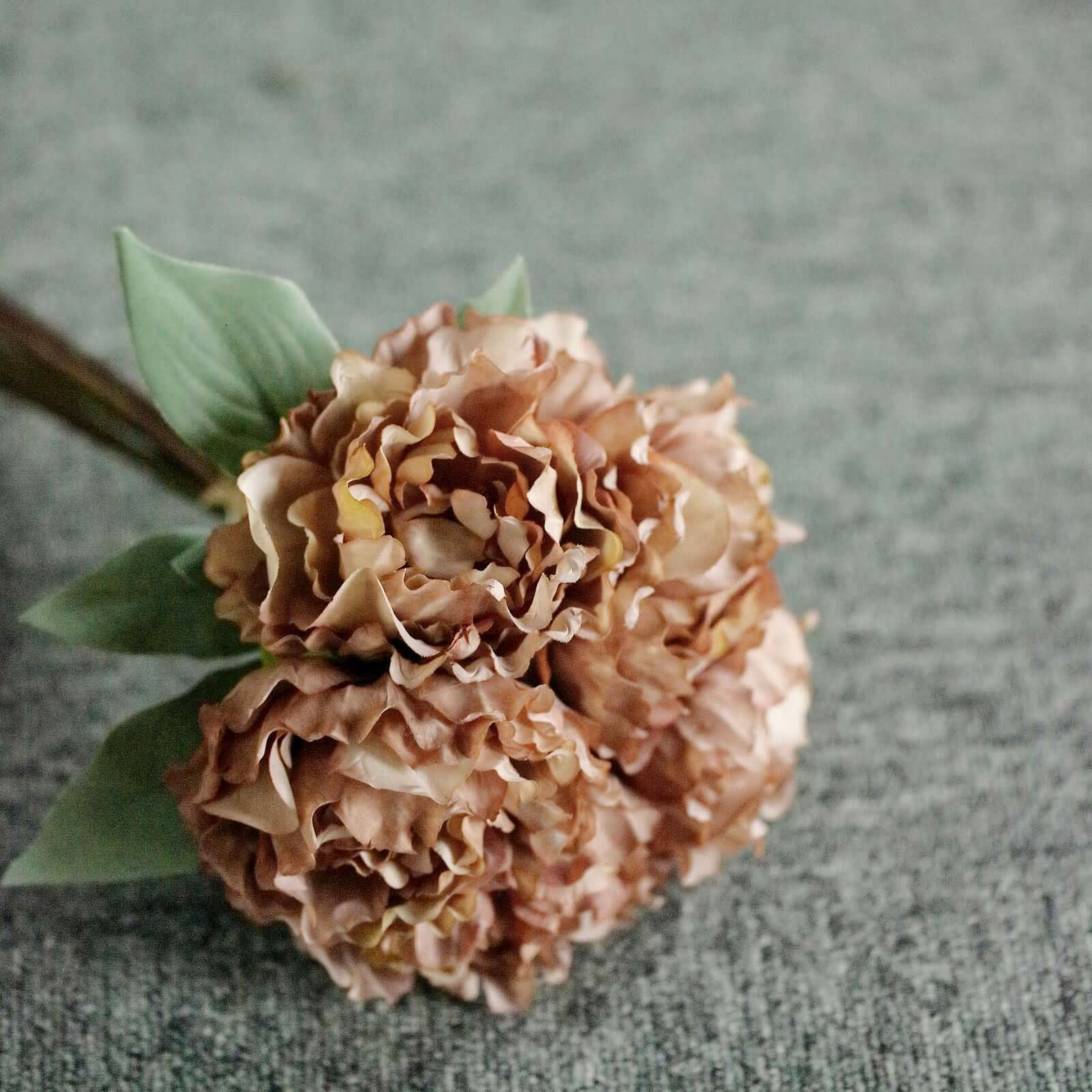 11" Dusty Rose Real Touch Artificial Silk Peonies Flower Bouquet